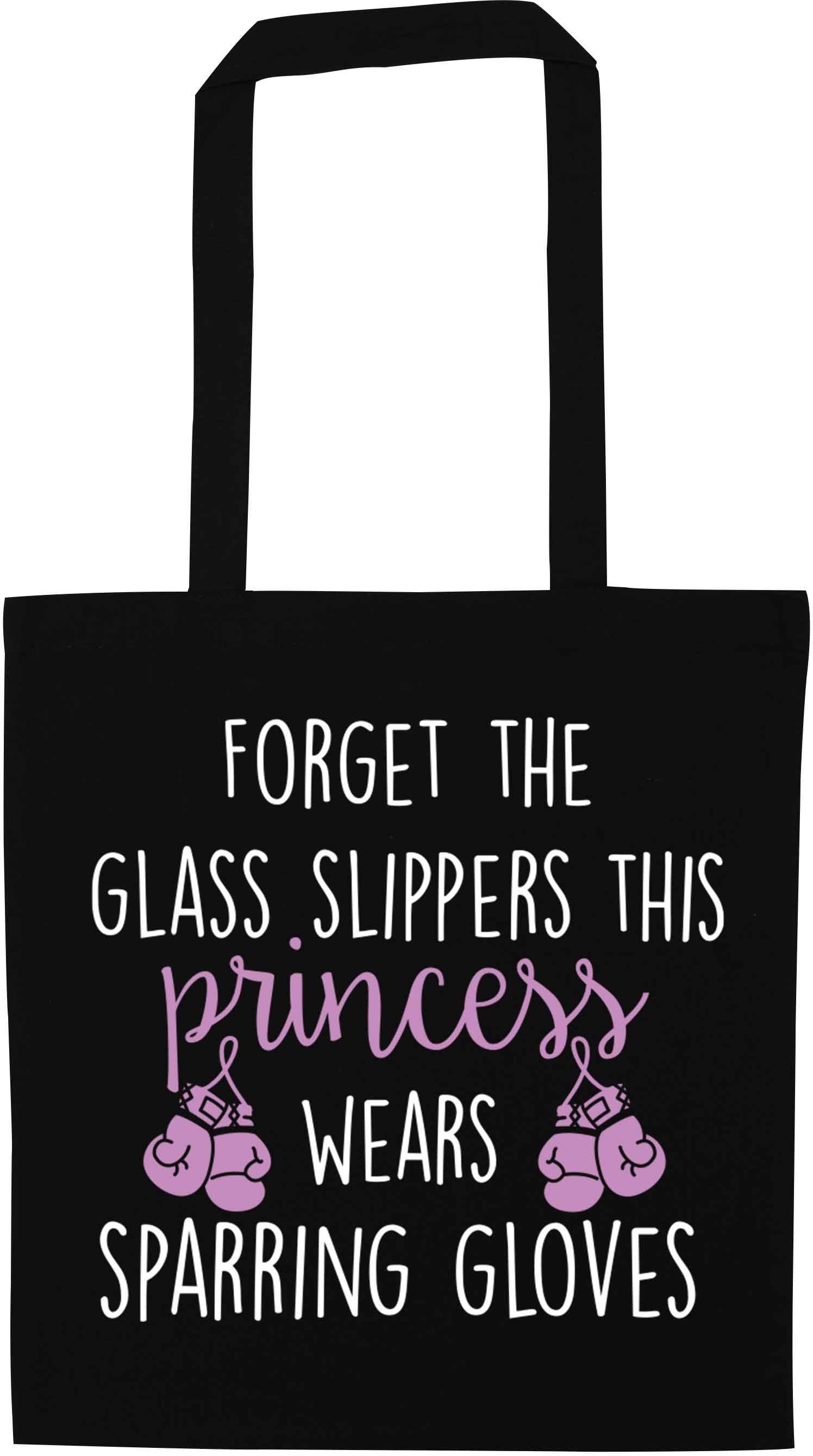 Forget the glass slippers this princess wears sparring gloves black tote bag