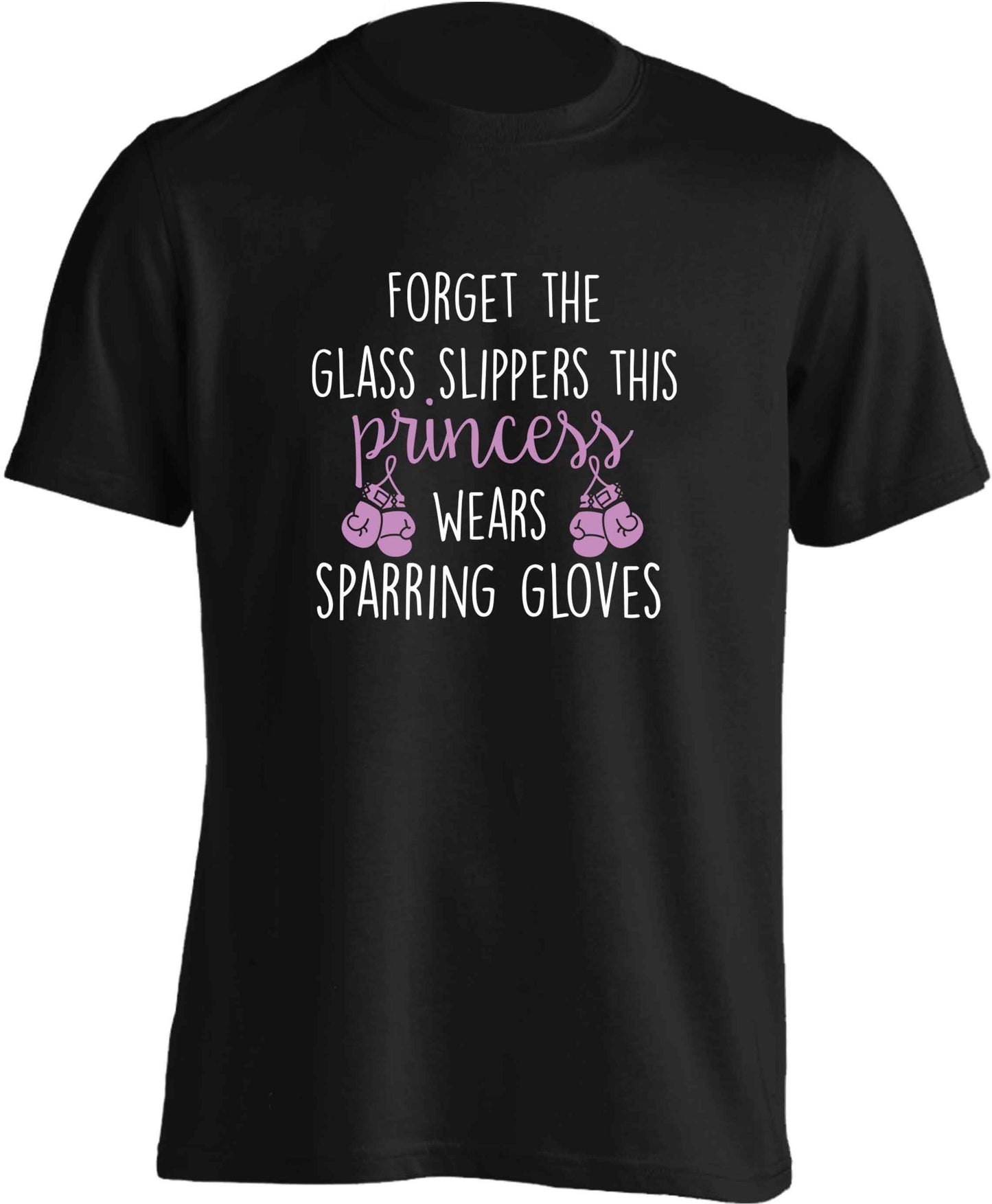 Forget the glass slippers this princess wears sparring gloves adults unisex black Tshirt 2XL