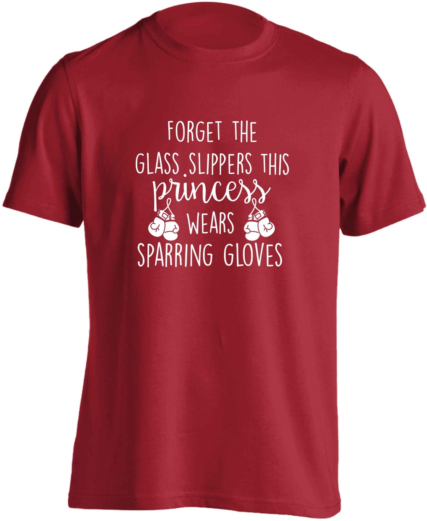 Forget the glass slippers this princess wears sparring gloves adults unisex red Tshirt 2XL