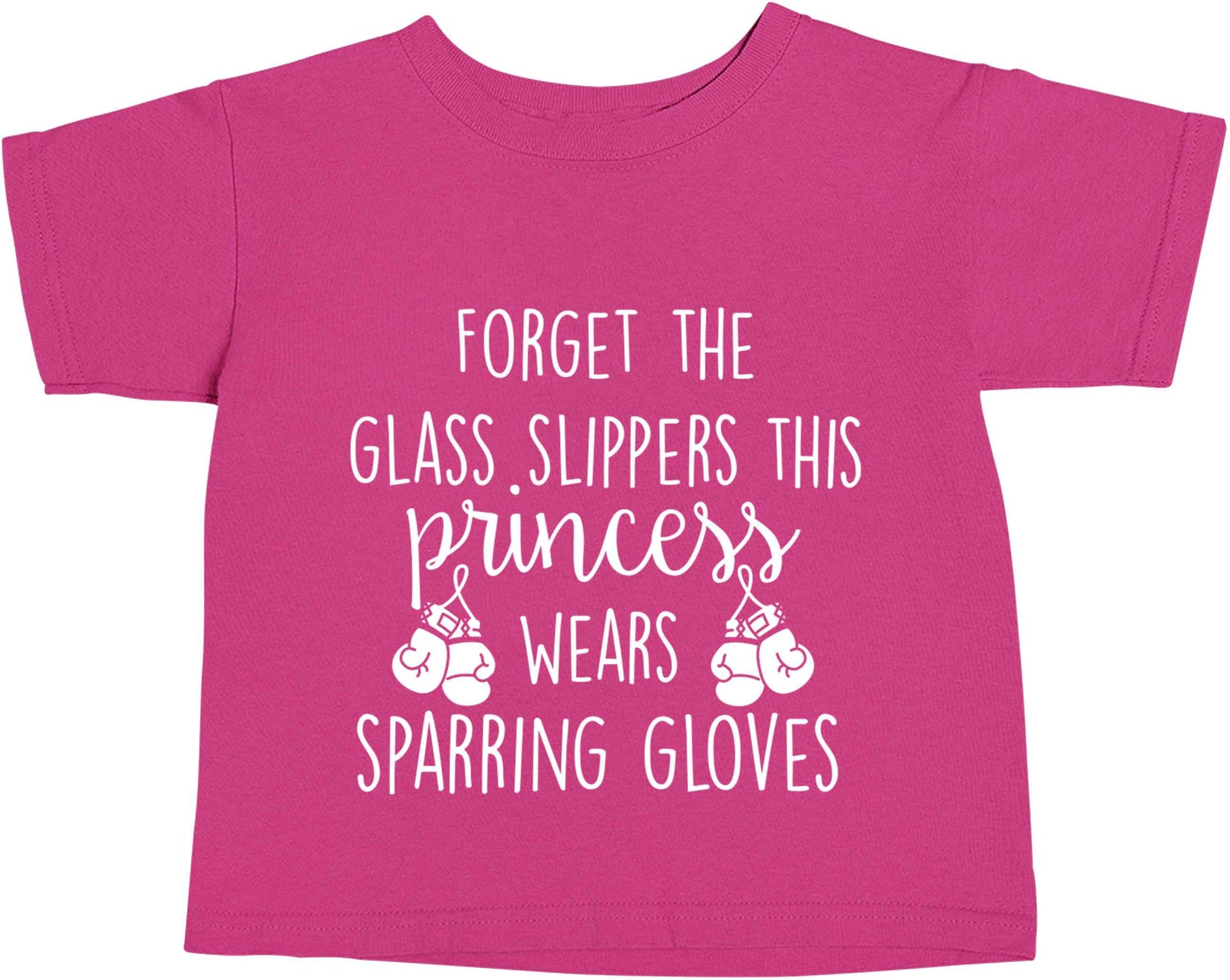 Forget the glass slippers this princess wears sparring gloves pink baby toddler Tshirt 2 Years