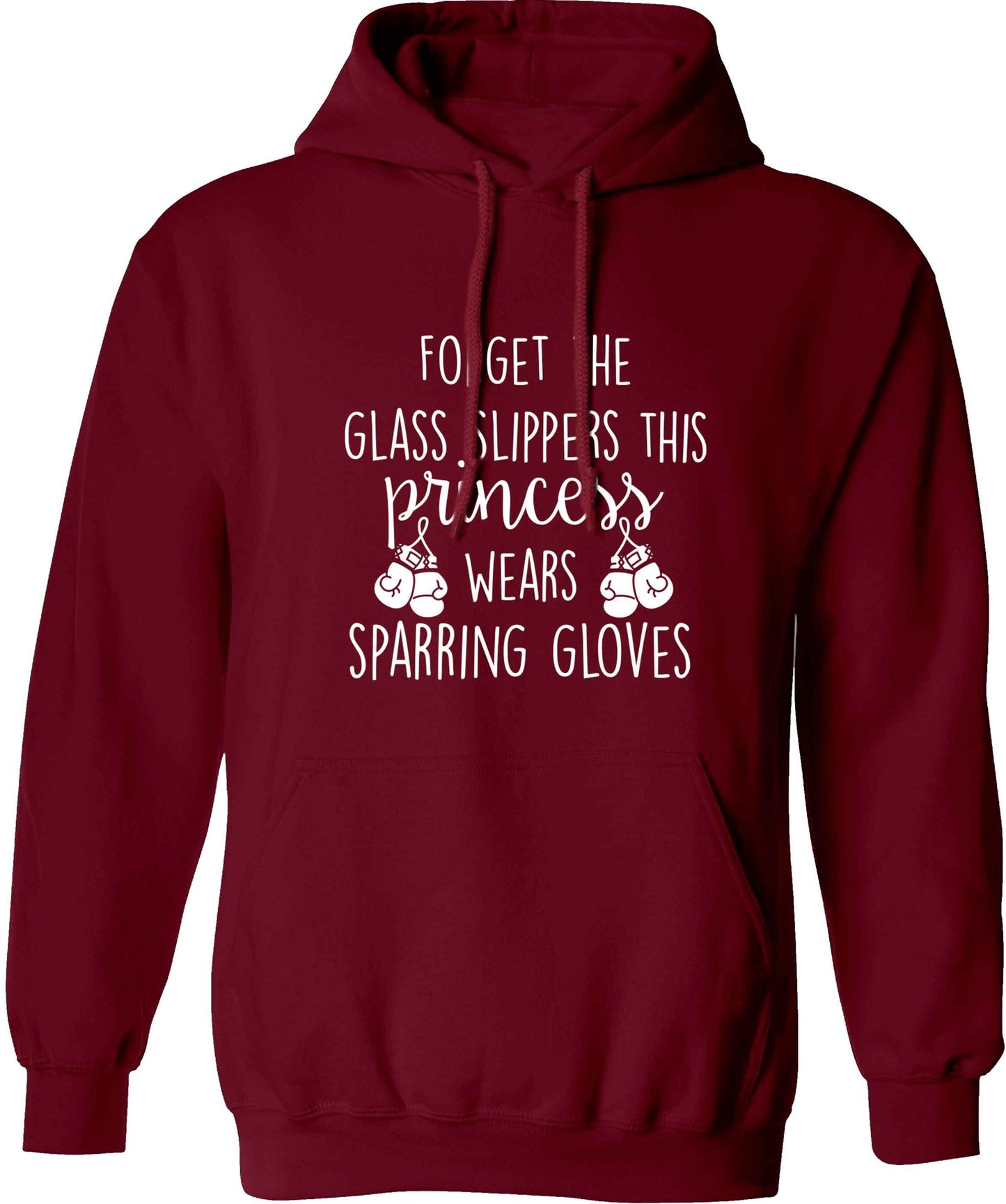 Forget the glass slippers this princess wears sparring gloves adults unisex maroon hoodie 2XL