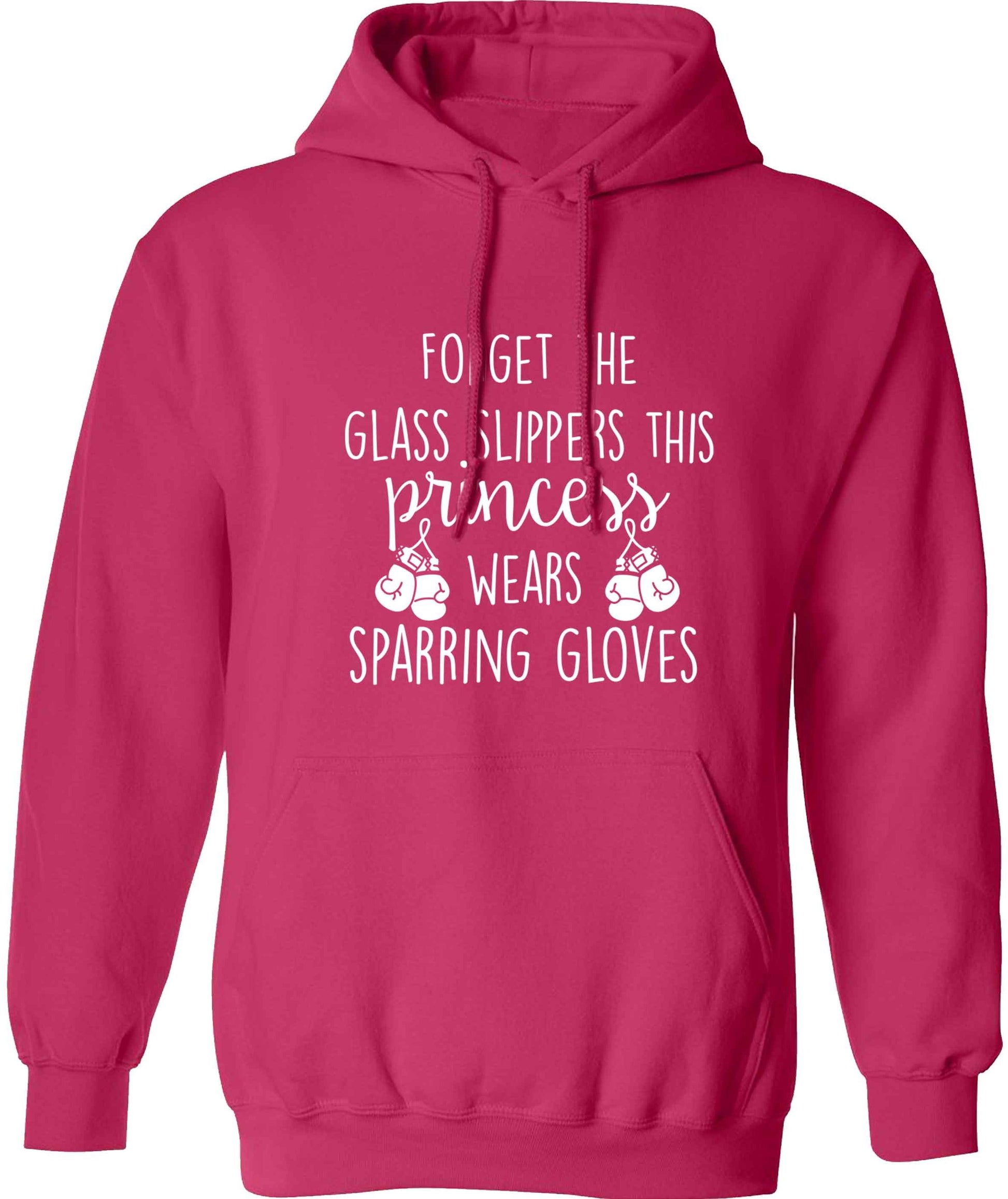 Forget the glass slippers this princess wears sparring gloves adults unisex pink hoodie 2XL
