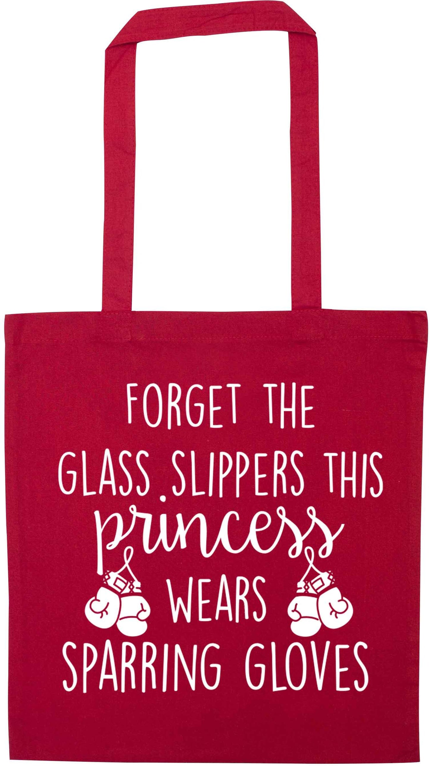 Forget the glass slippers this princess wears sparring gloves red tote bag