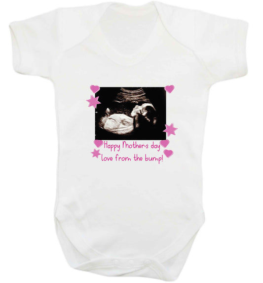 Happy Mother's day love from the bump - pink  baby vest white 18-24 months