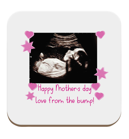 Happy Mother's day love from the bump - pink  set of four coasters
