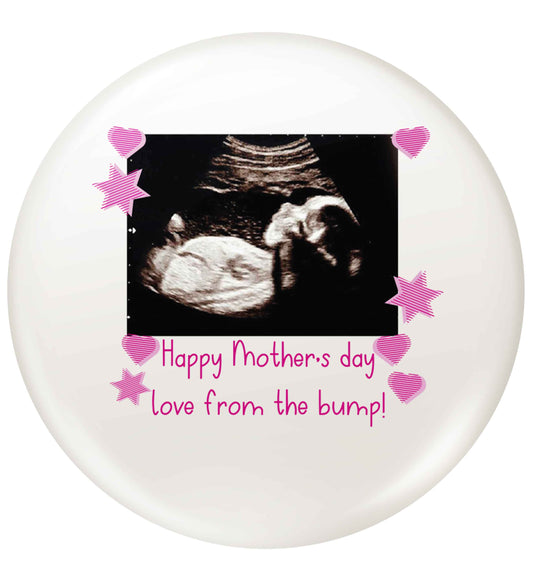 Happy Mother's day love from the bump - pink  small 25mm Pin badge