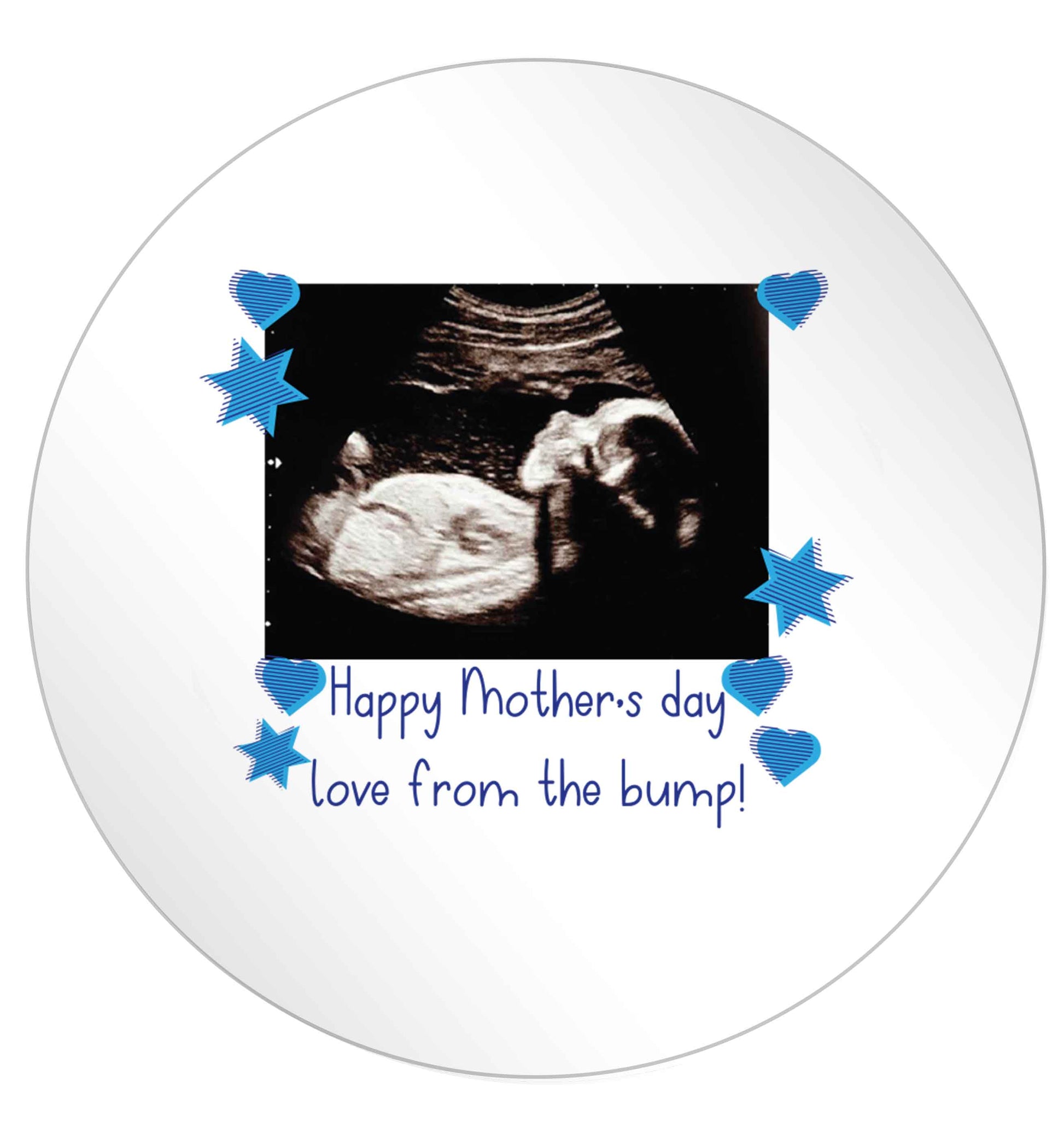 Happy Mother's day love from the bump - blue 24 @ 45mm matt circle stickers