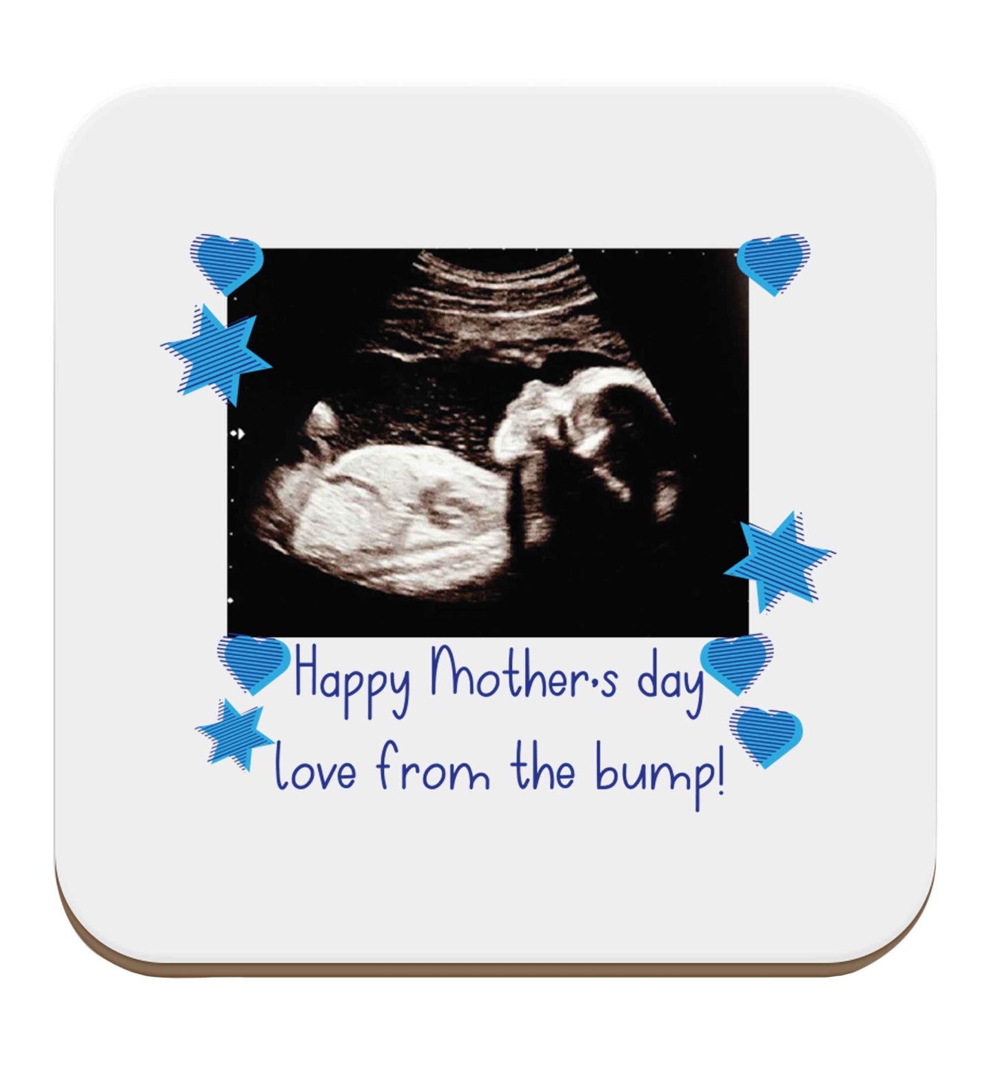 Happy Mother's day love from the bump - blue set of four coasters