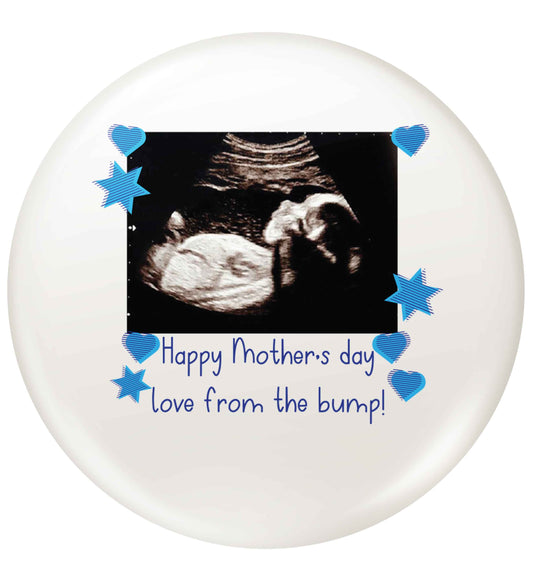Happy Mother's day love from the bump - blue small 25mm Pin badge