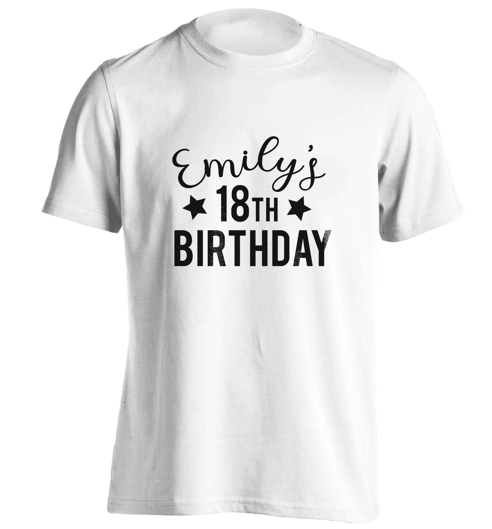 Personalised 18th birthday adults unisex white Tshirt 2XL