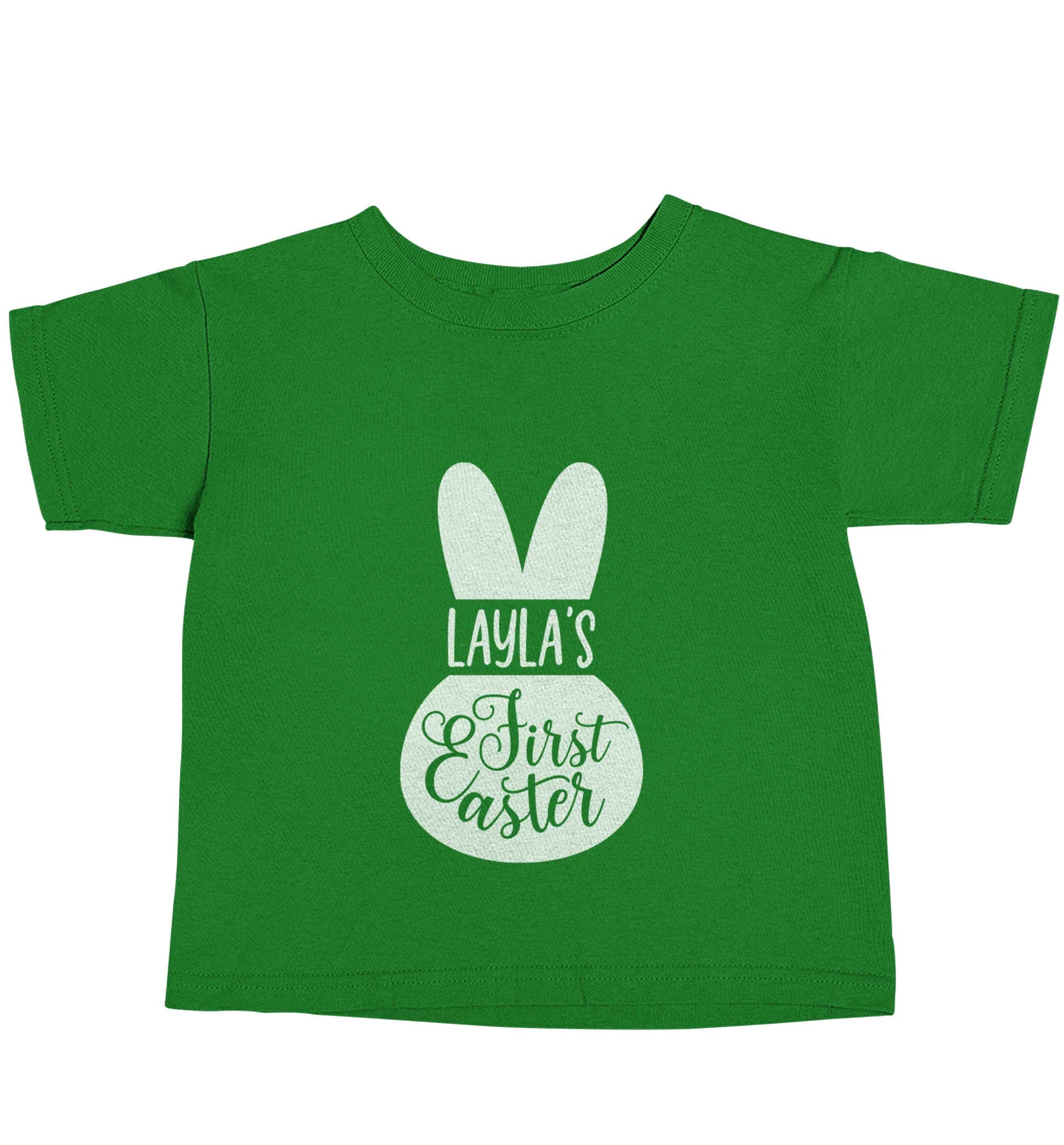 Personalised first Easter - pink bunny green baby toddler Tshirt 2 Years