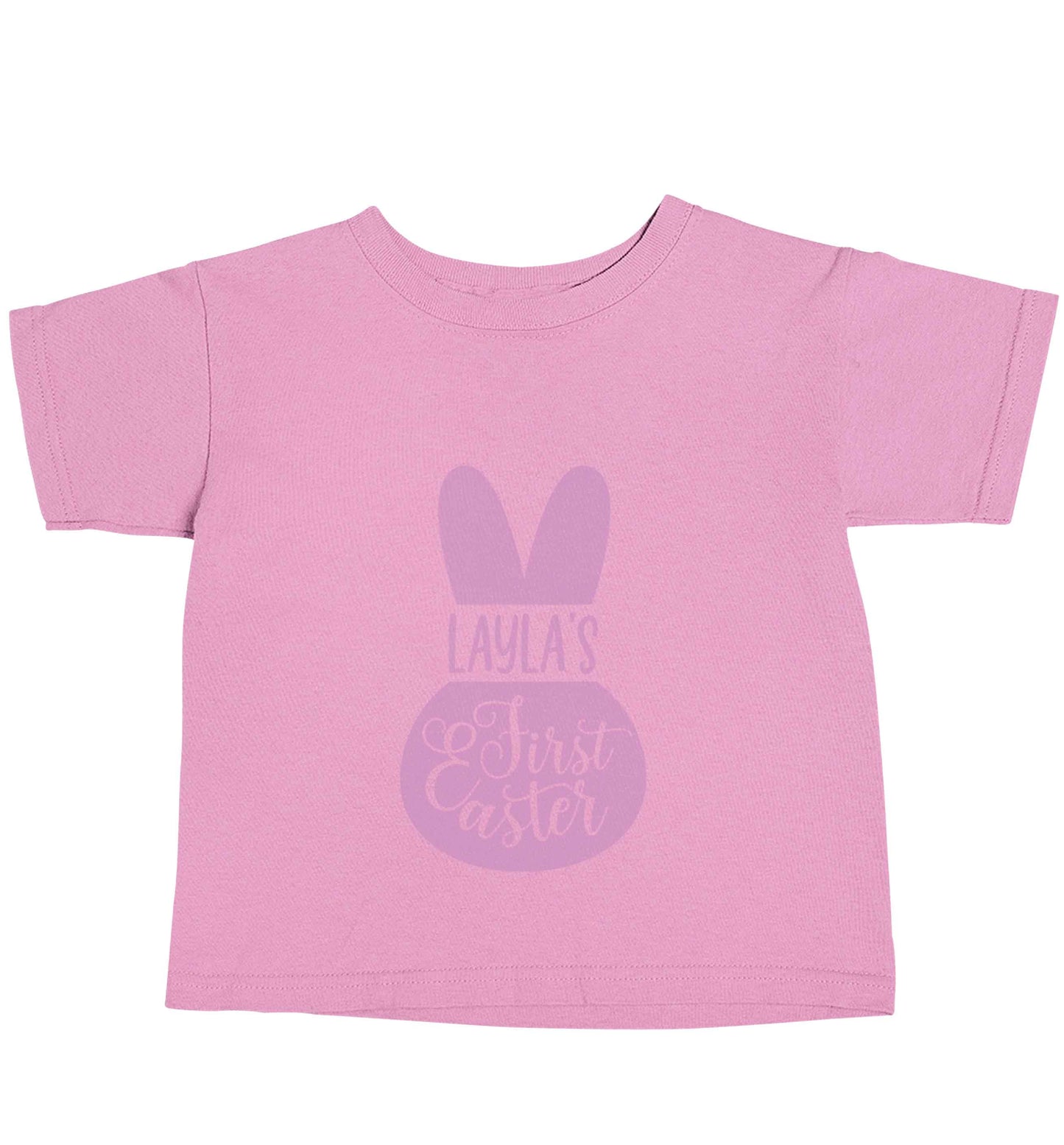 Personalised first Easter - pink bunny light pink baby toddler Tshirt 2 Years