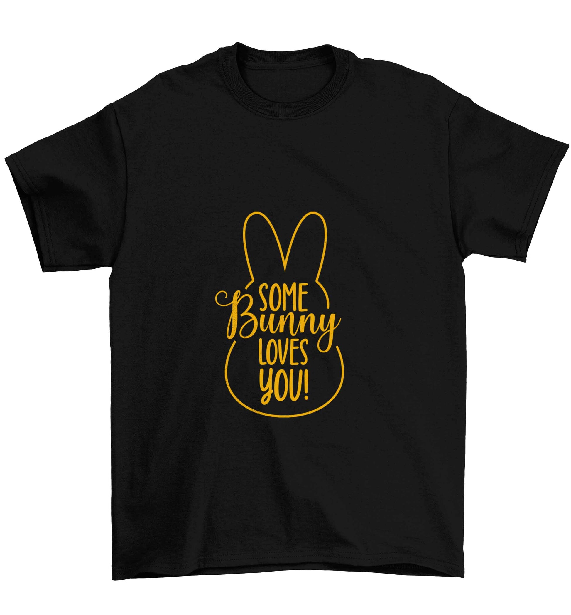 Some bunny loves you Children's black Tshirt 12-13 Years
