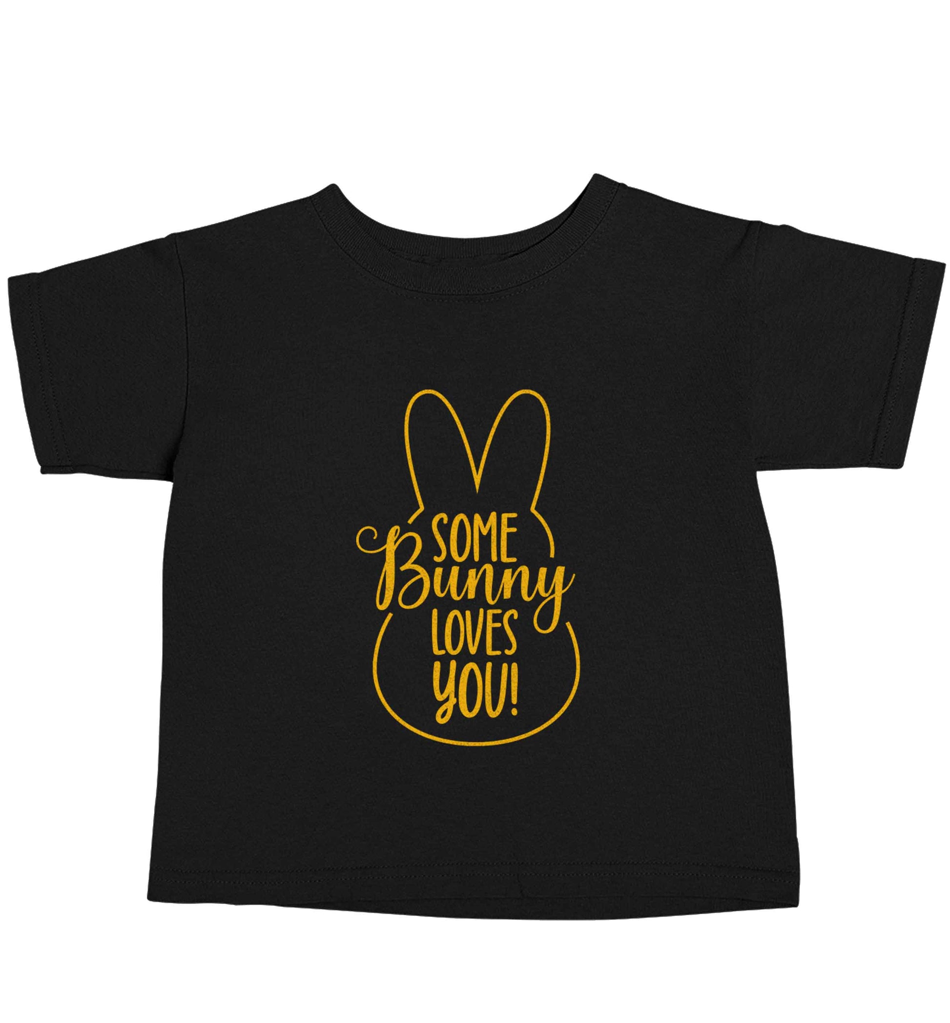 Some bunny loves you Black baby toddler Tshirt 2 years