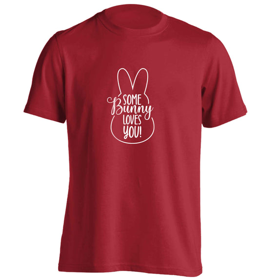 Some bunny loves you adults unisex red Tshirt 2XL
