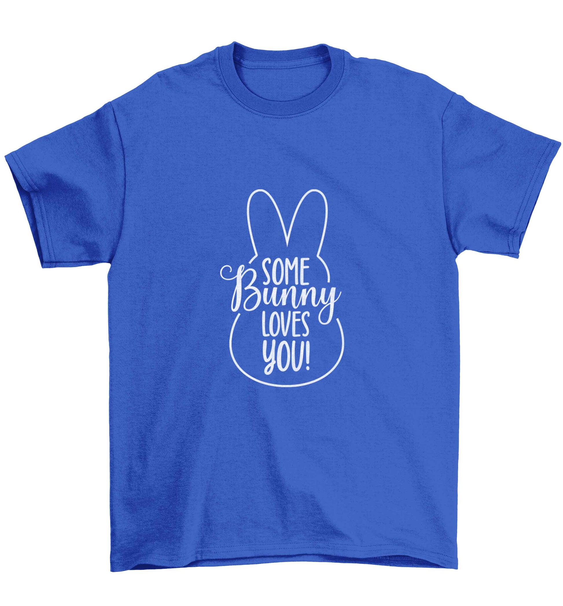 Some bunny loves you Children's blue Tshirt 12-13 Years