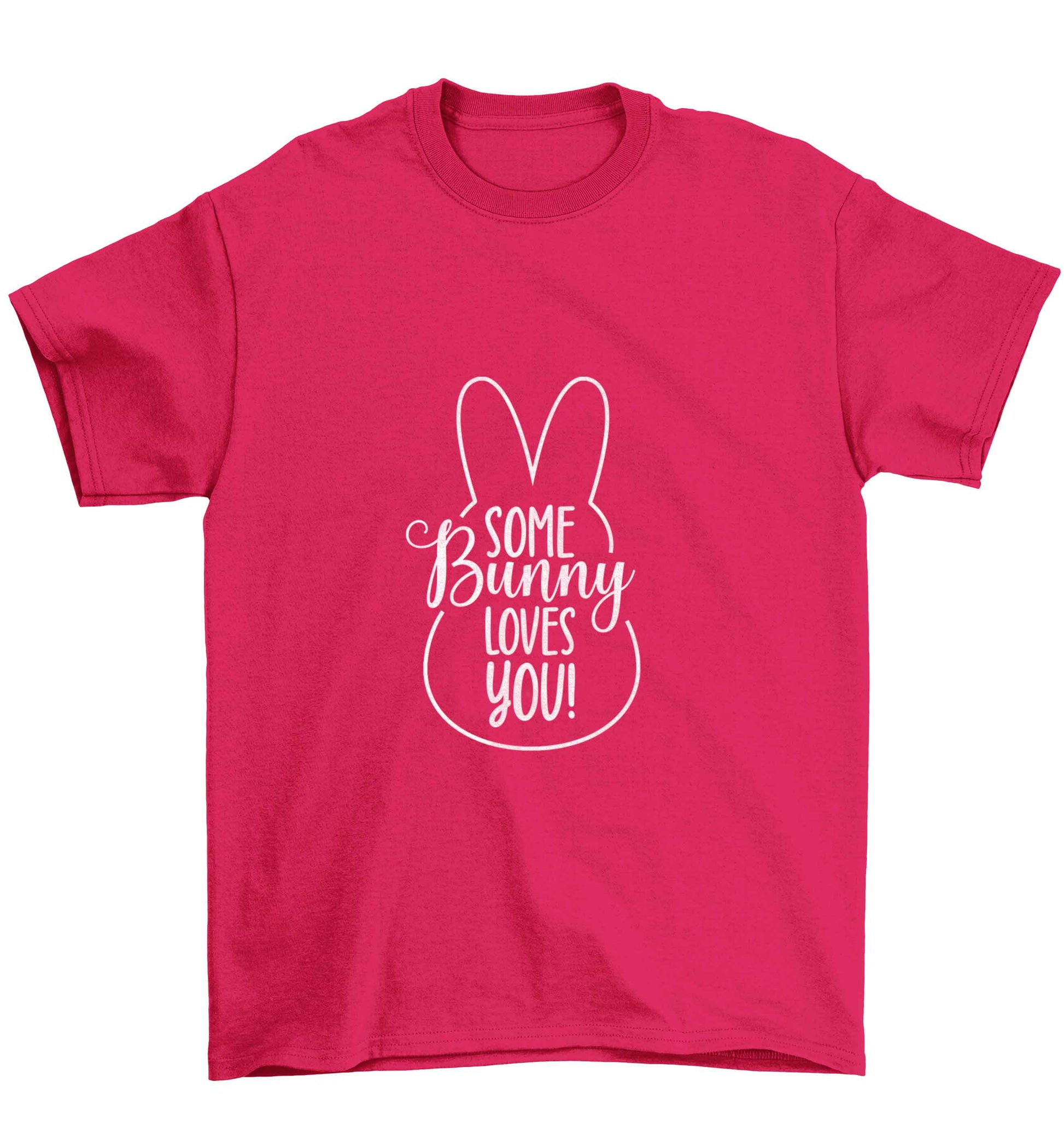 Some bunny loves you Children's pink Tshirt 12-13 Years