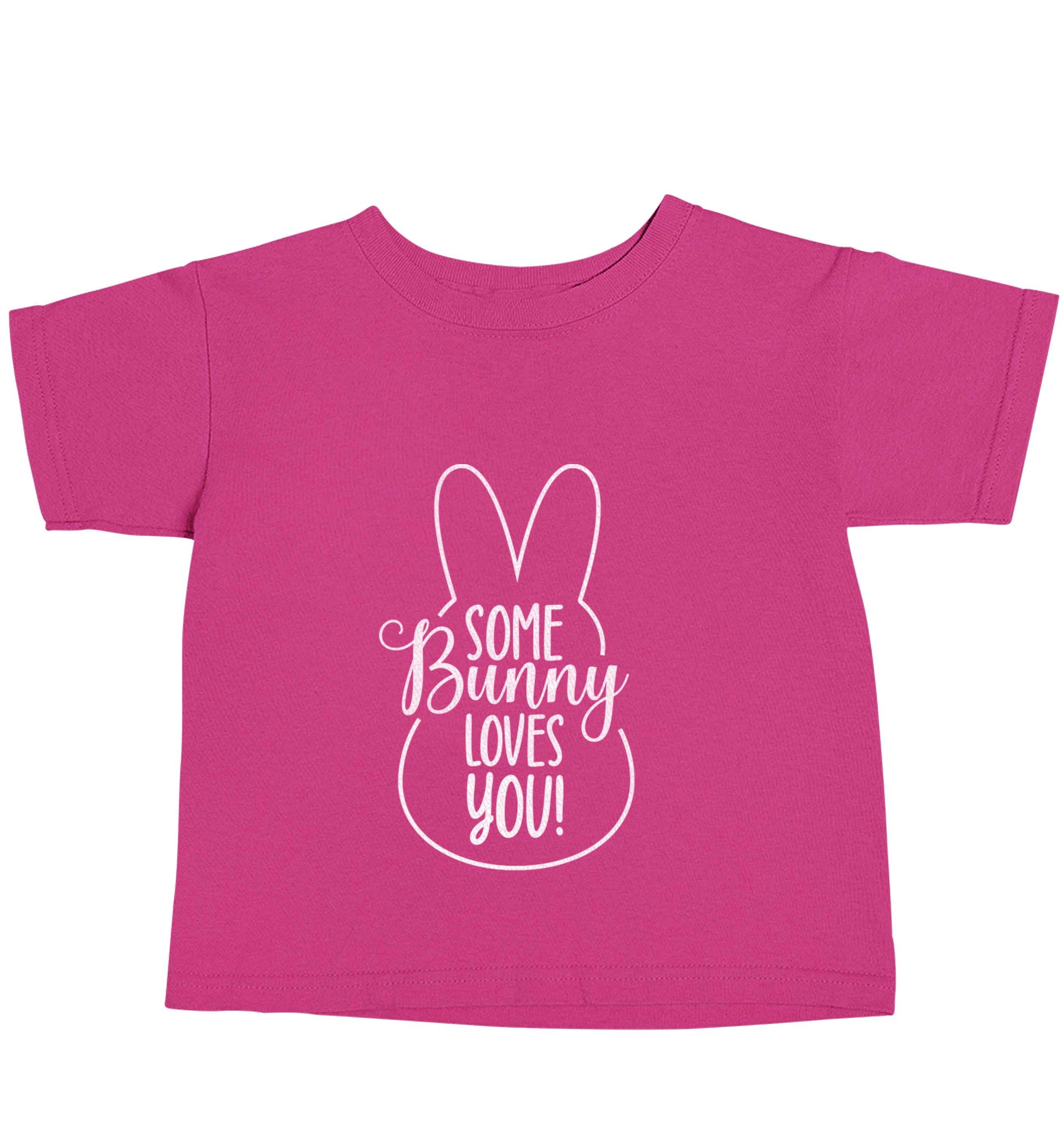 Some bunny loves you pink baby toddler Tshirt 2 Years