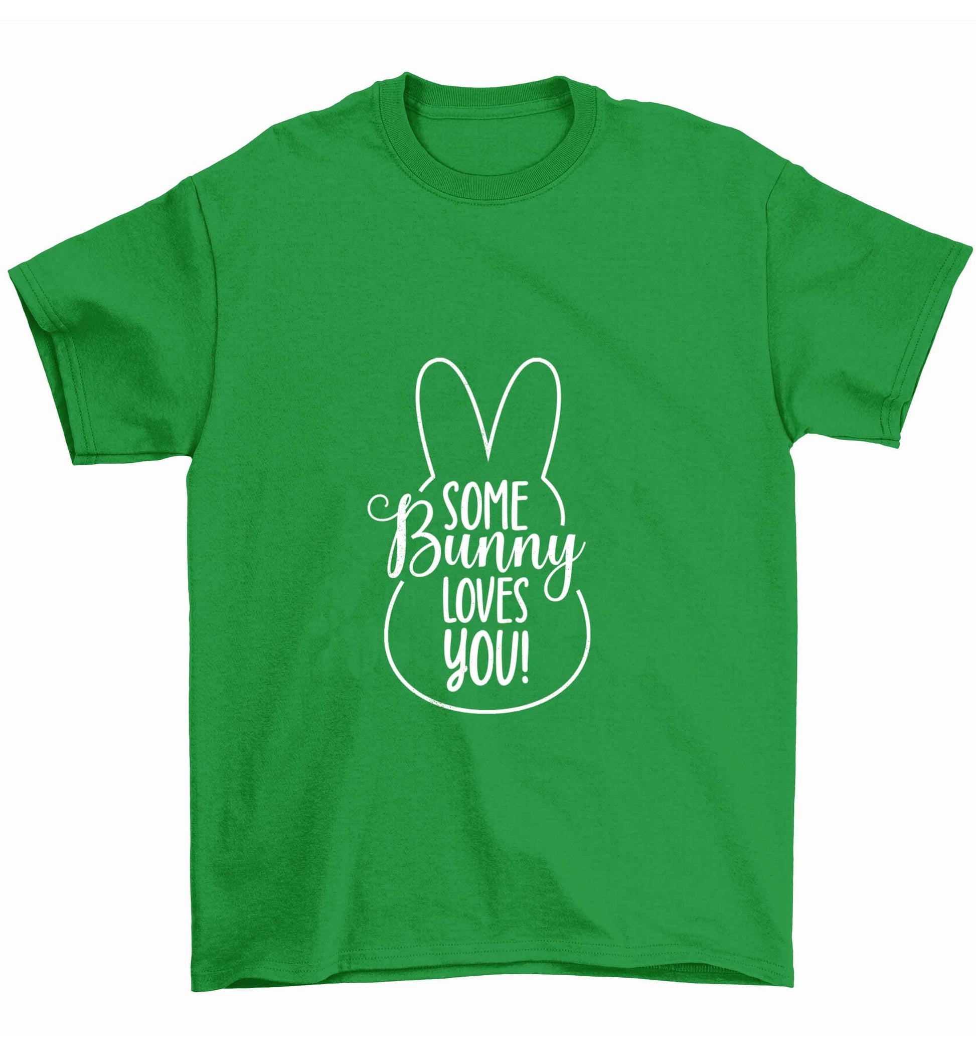 Some bunny loves you Children's green Tshirt 12-13 Years