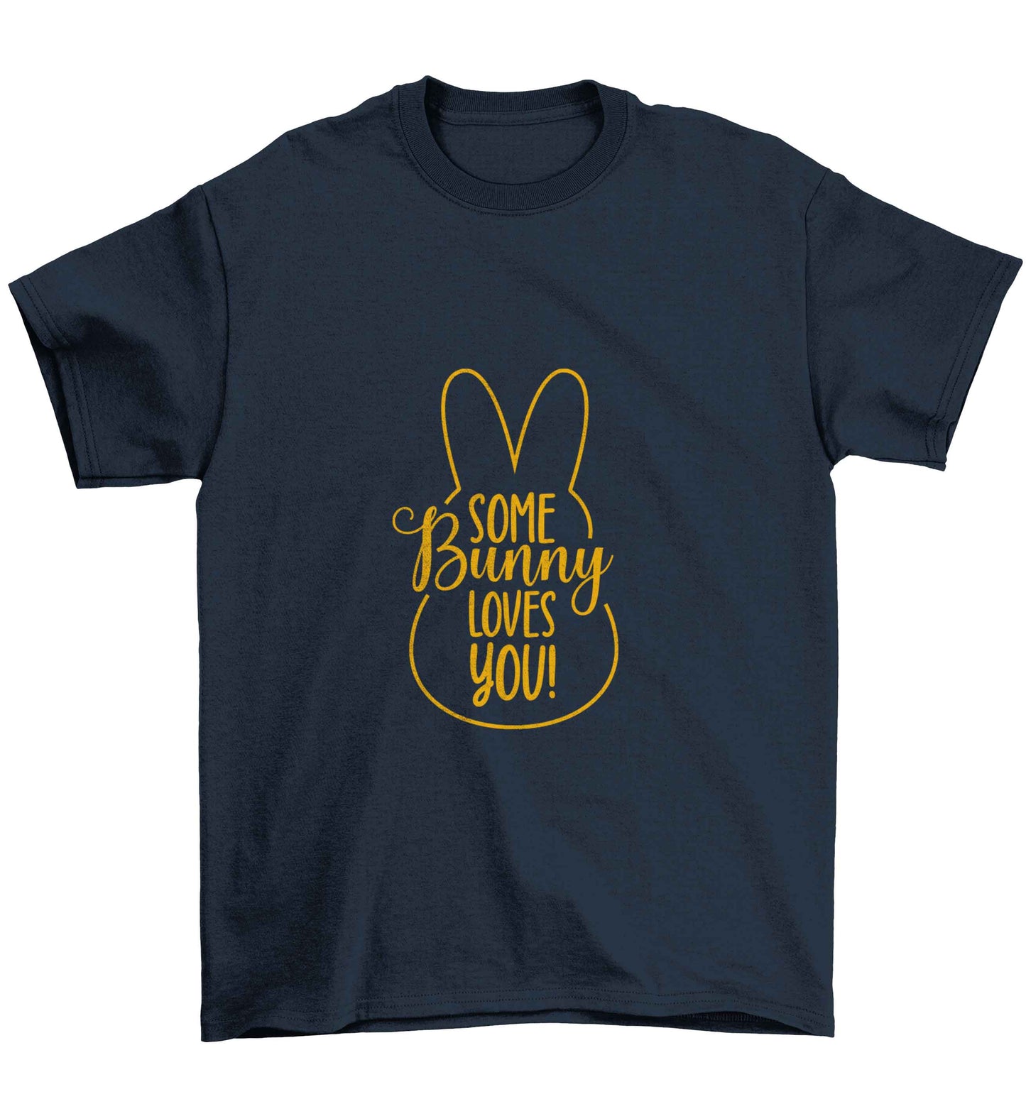 Some bunny loves you Children's navy Tshirt 12-13 Years