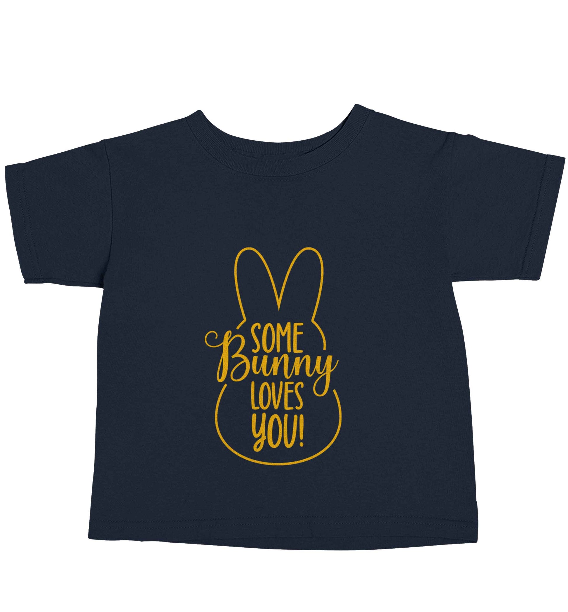 Some bunny loves you navy baby toddler Tshirt 2 Years