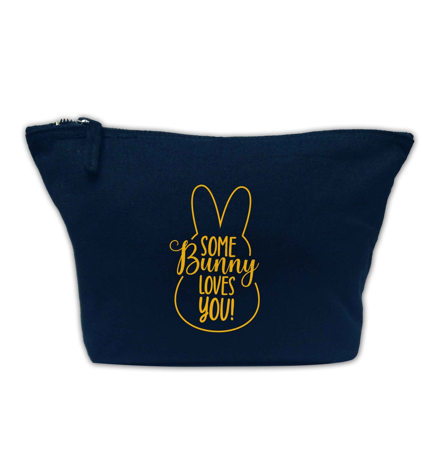 Some bunny loves you navy makeup bag