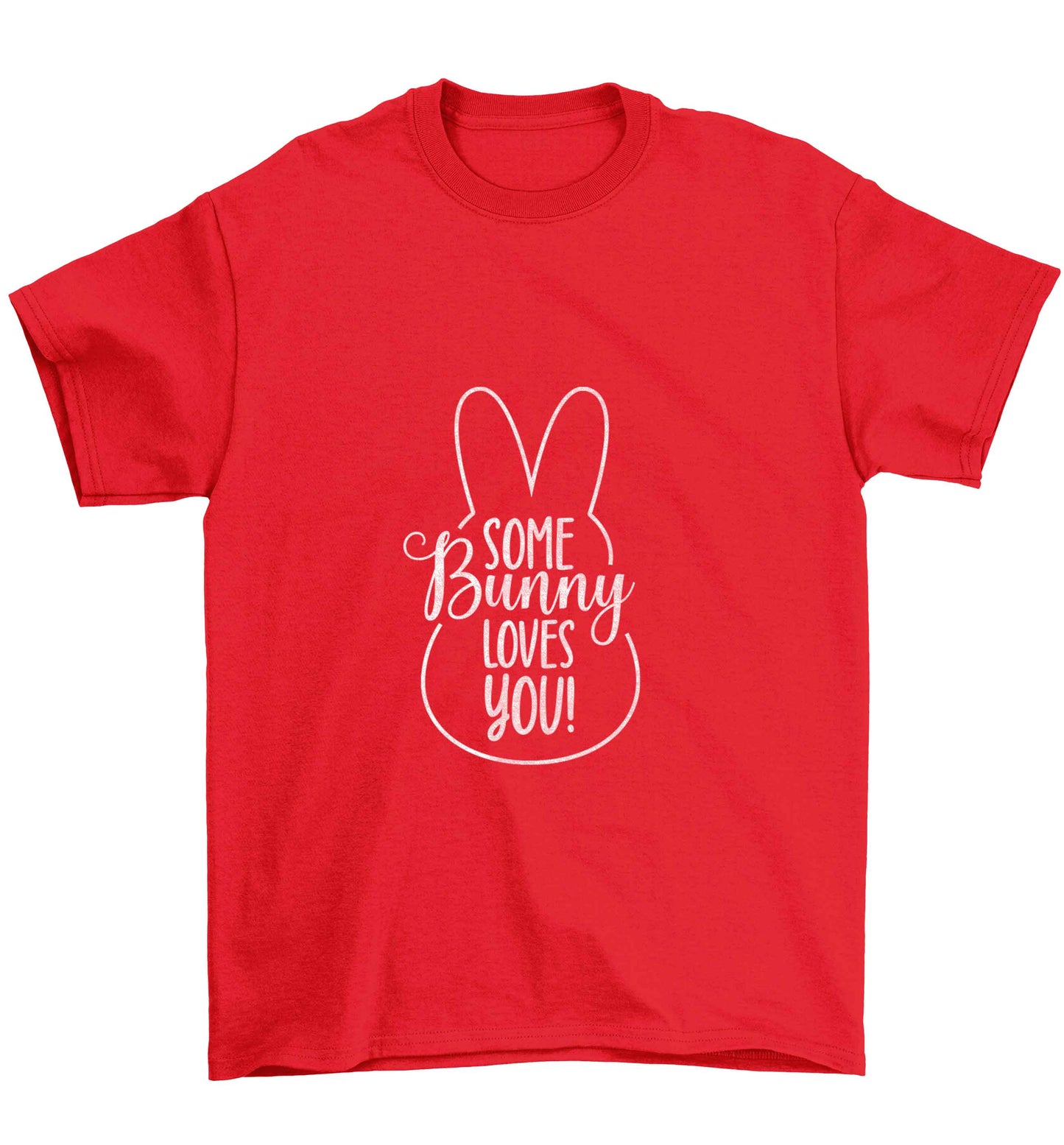 Some bunny loves you Children's red Tshirt 12-13 Years