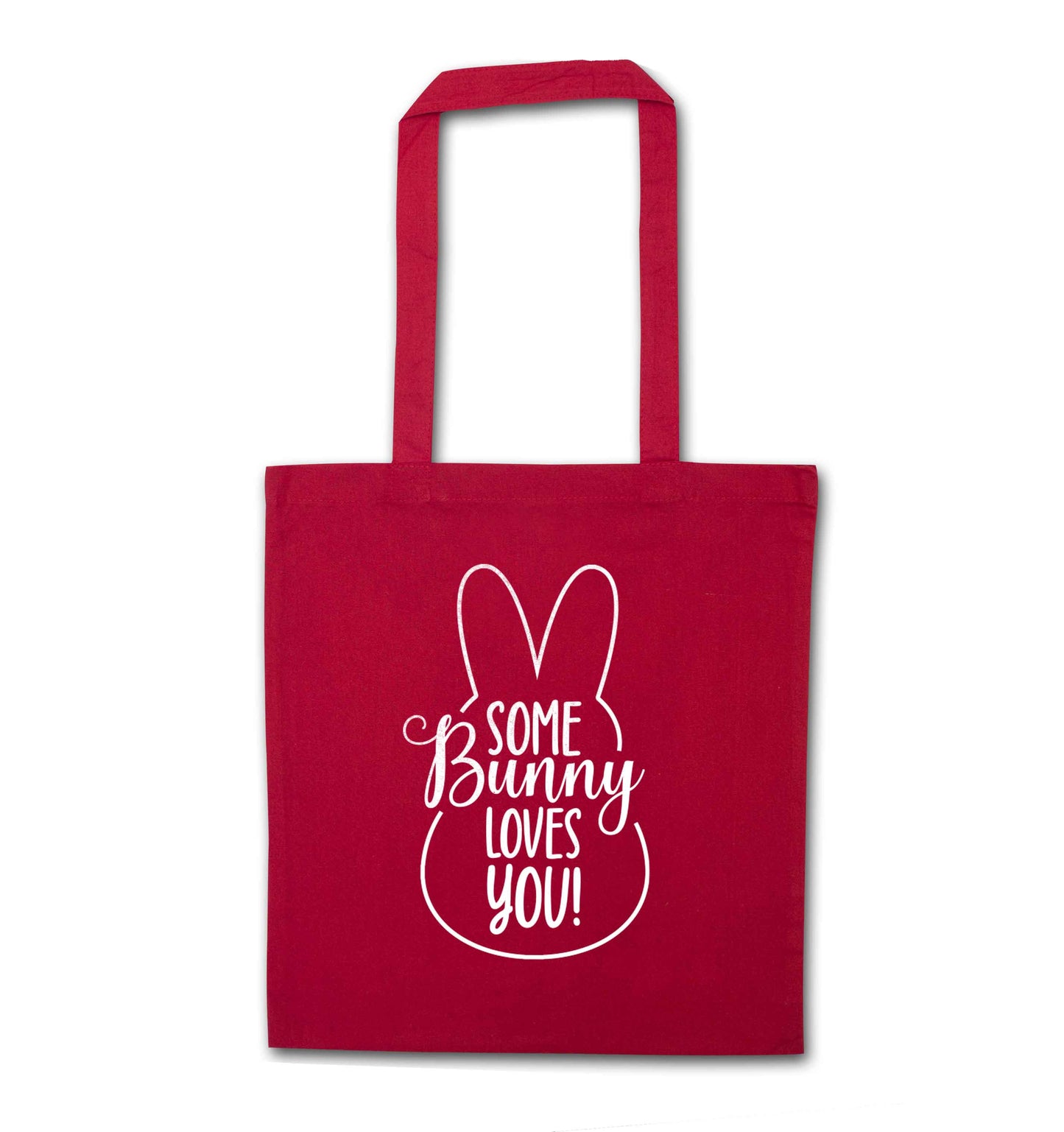 Some bunny loves you red tote bag