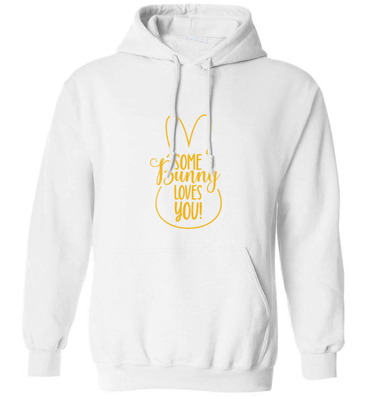 Some bunny loves you adults unisex white hoodie 2XL