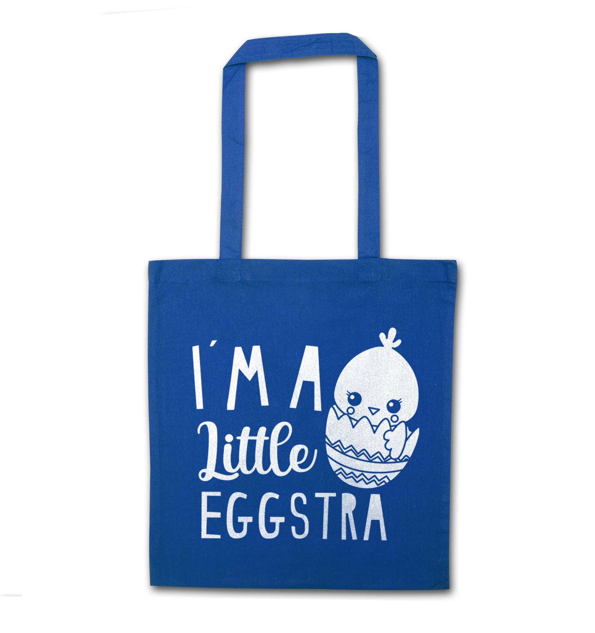 I'm a little eggstra blue tote bag