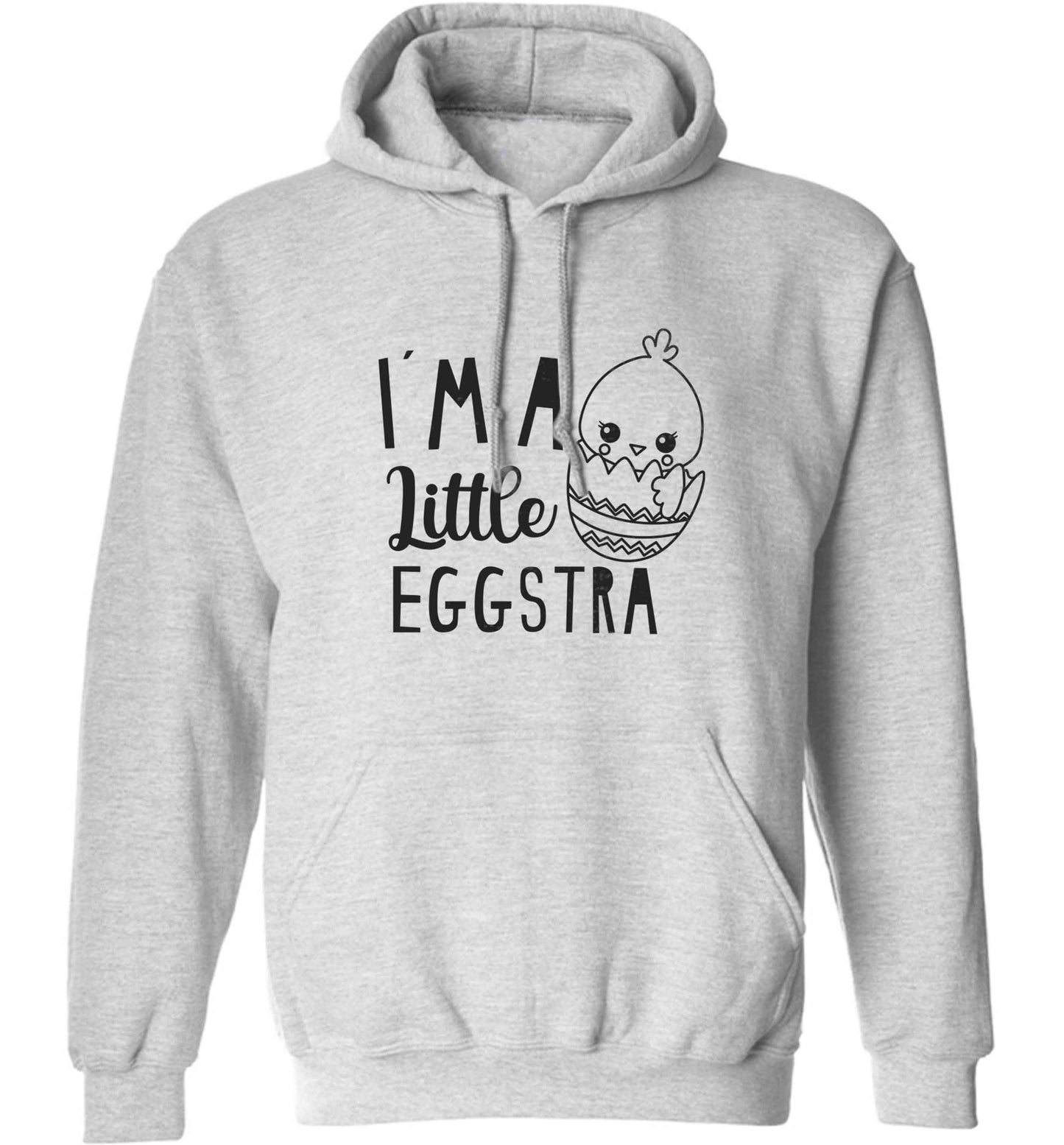 I'm a little eggstra adults unisex grey hoodie 2XL