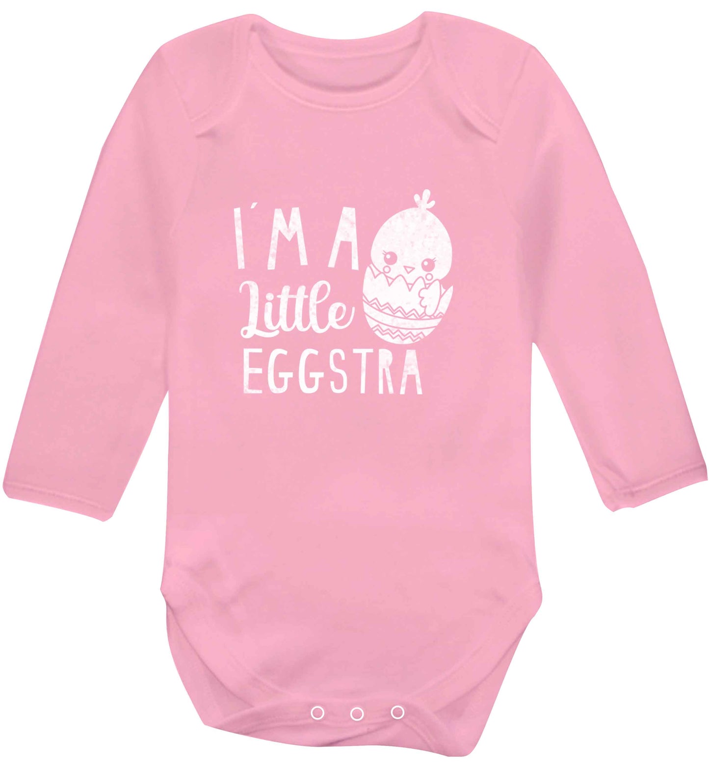 I'm a little eggstra baby vest long sleeved pale pink 6-12 months