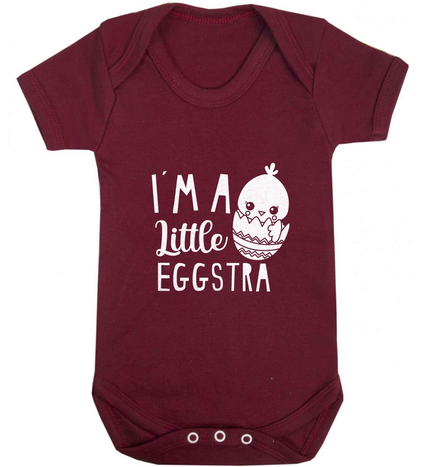 I'm a little eggstra baby vest maroon 18-24 months