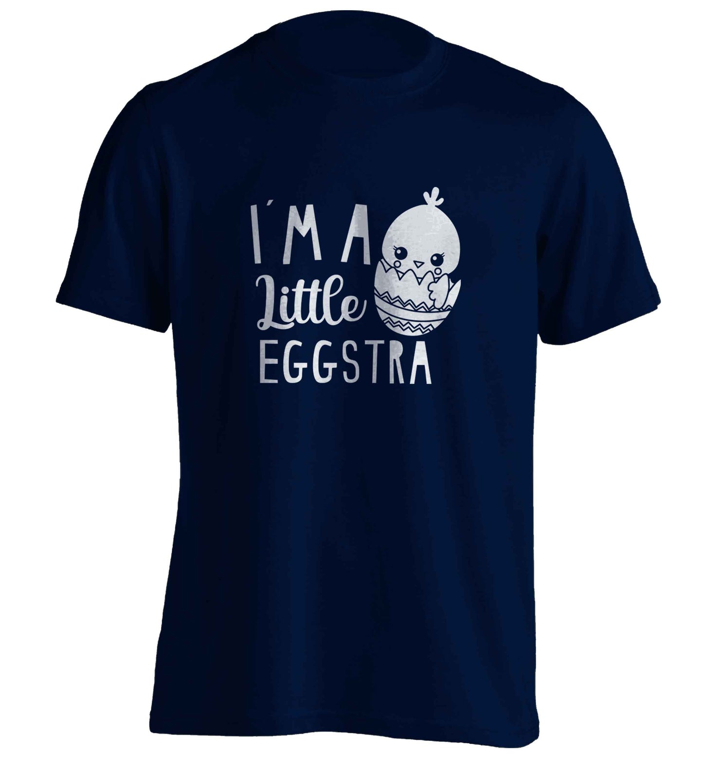 I'm a little eggstra adults unisex navy Tshirt 2XL