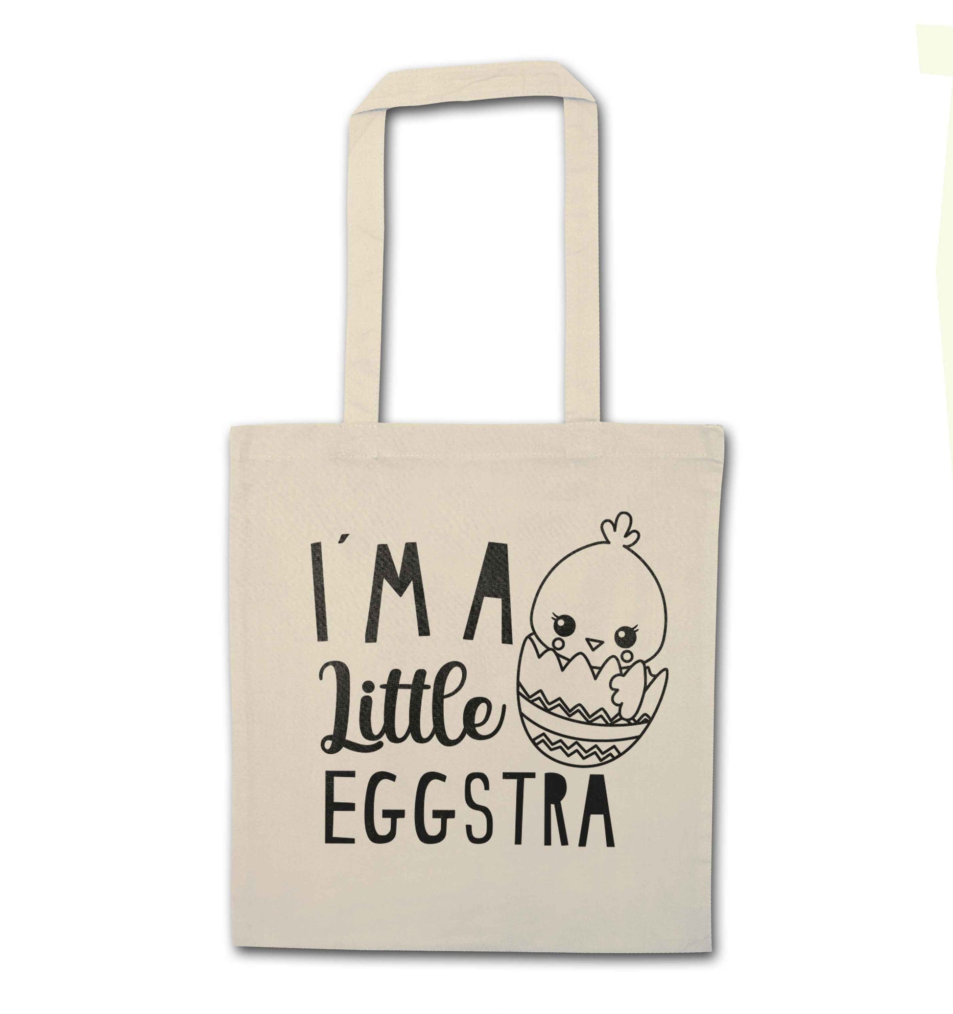 I'm a little eggstra natural tote bag