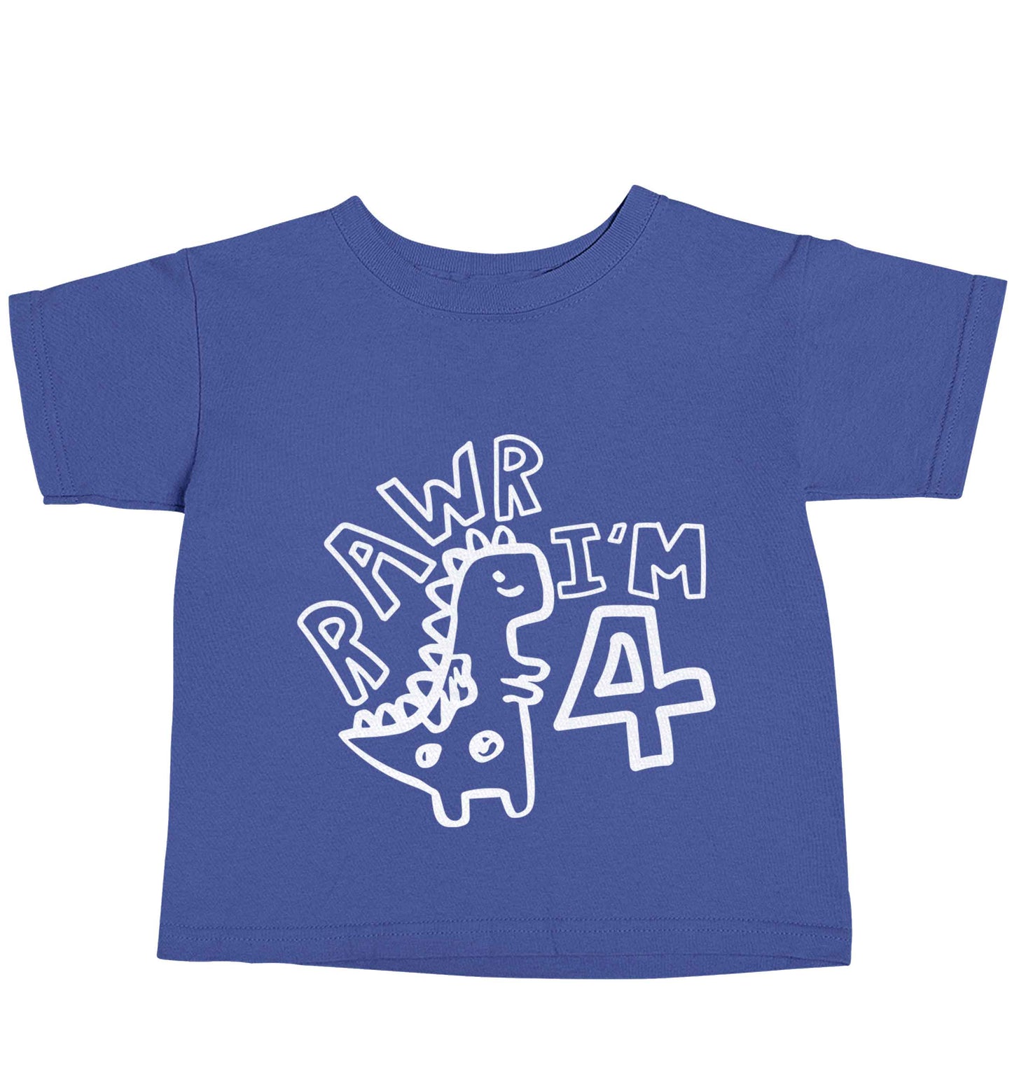 Rawr I'm four - personalise with ANY age! blue baby toddler Tshirt 2 Years