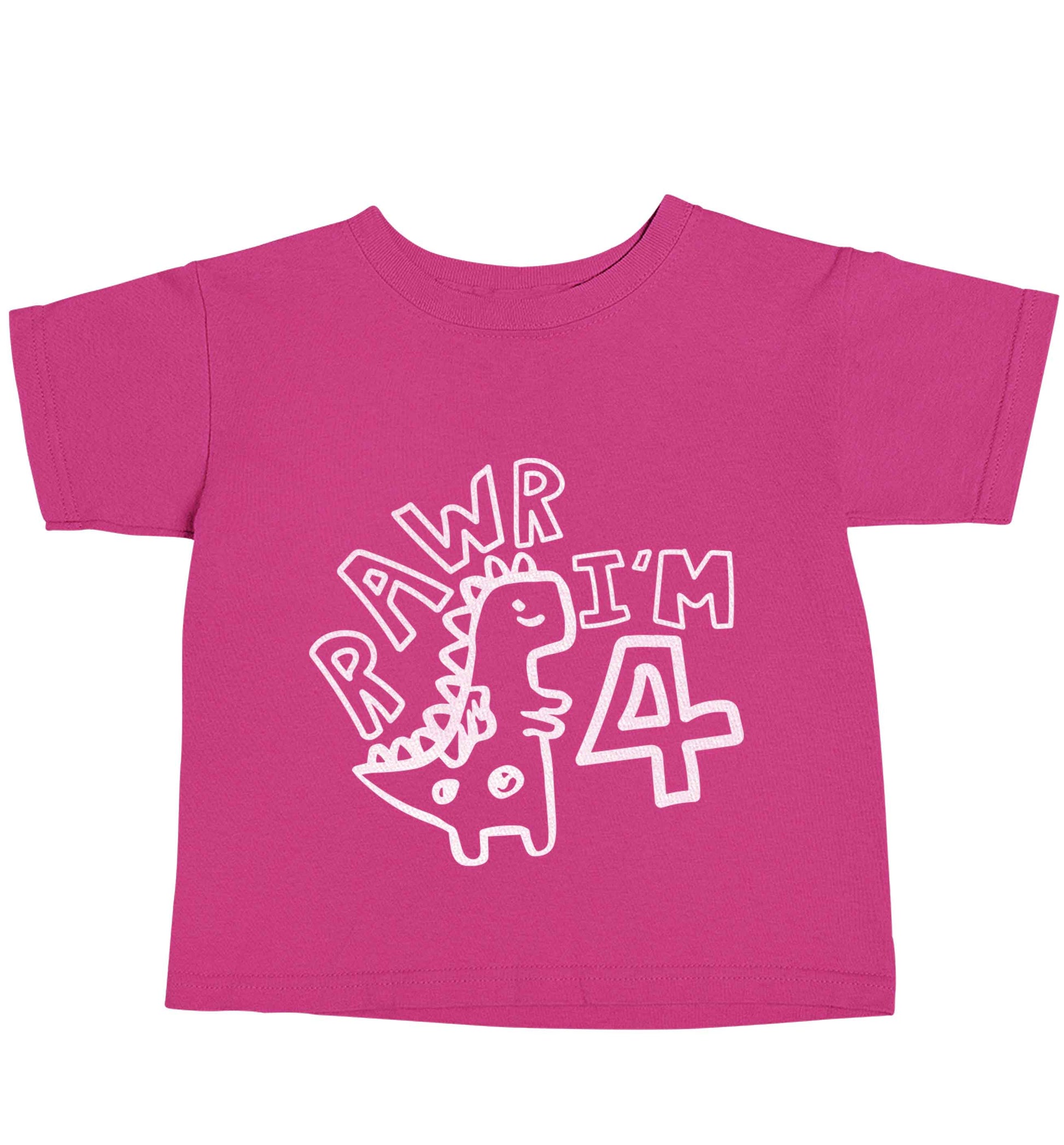 Rawr I'm four - personalise with ANY age! pink baby toddler Tshirt 2 Years