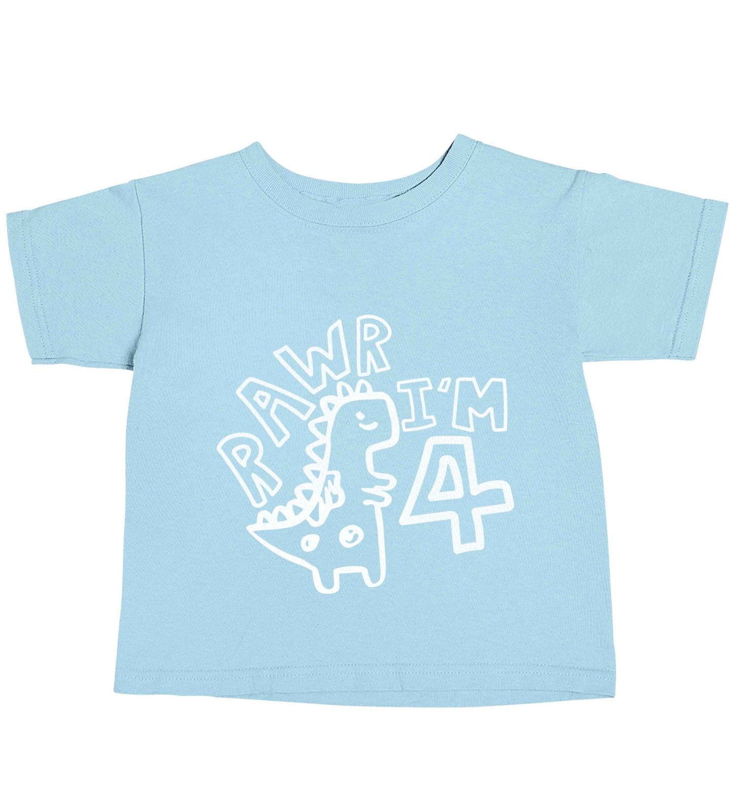 Rawr I'm four - personalise with ANY age! light blue baby toddler Tshirt 2 Years