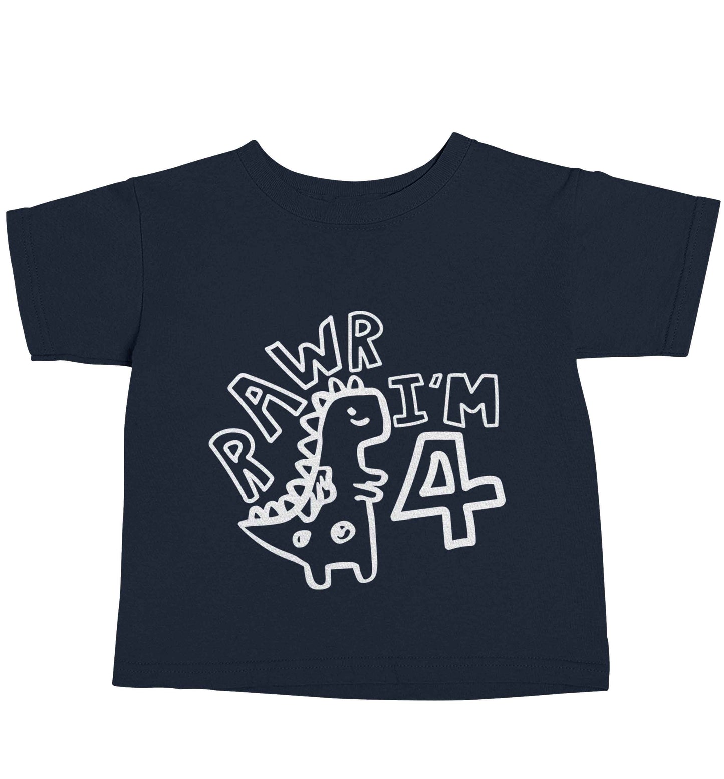 Rawr I'm four - personalise with ANY age! navy baby toddler Tshirt 2 Years