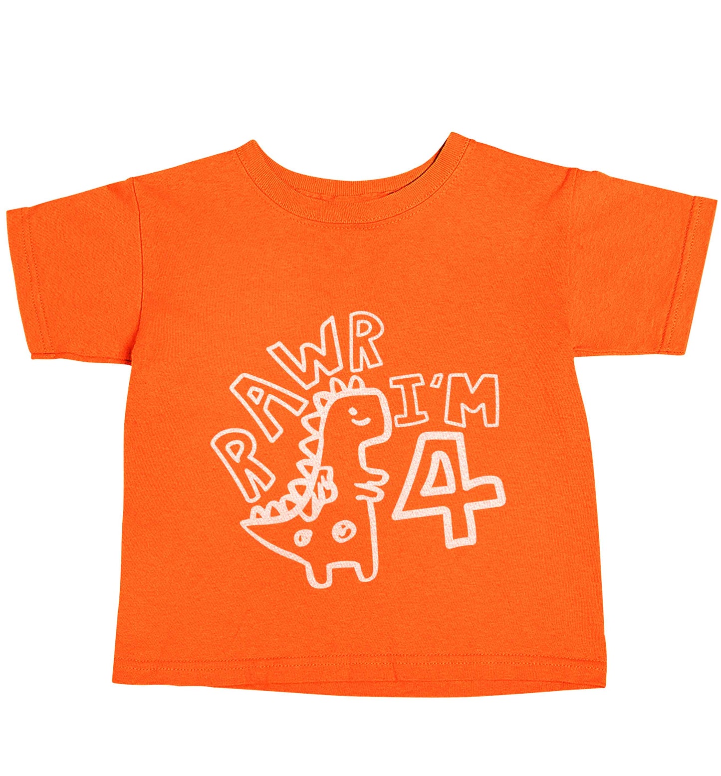Rawr I'm four - personalise with ANY age! orange baby toddler Tshirt 2 Years