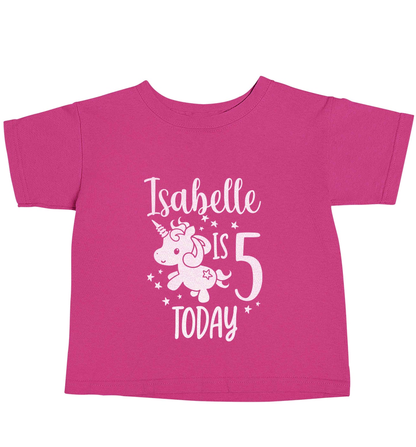Today I am - Personalise with any name or age! Birthday unicorn pink baby toddler Tshirt 2 Years