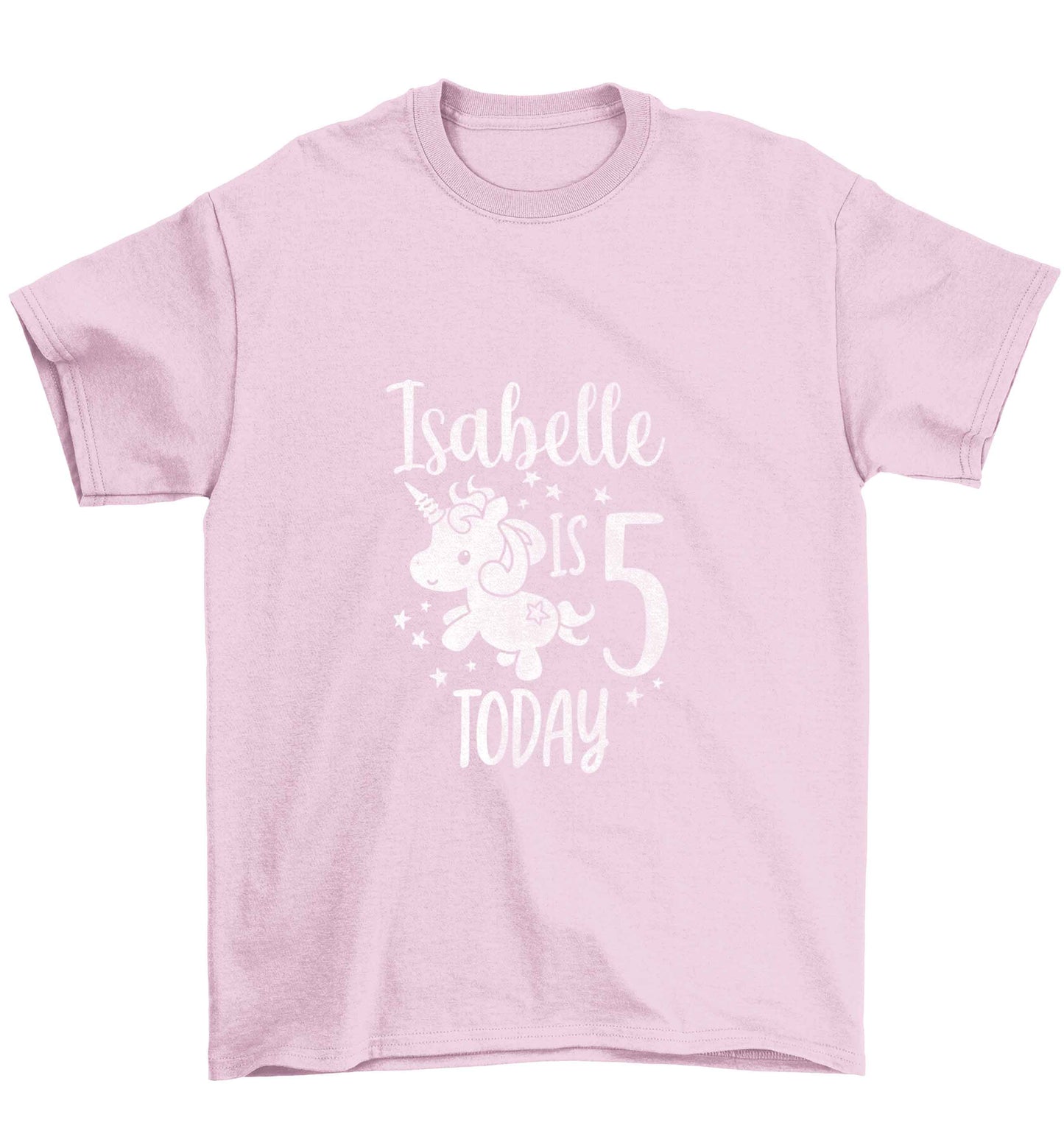 Today I am - Personalise with any name or age! Birthday unicorn Children's light pink Tshirt 12-13 Years
