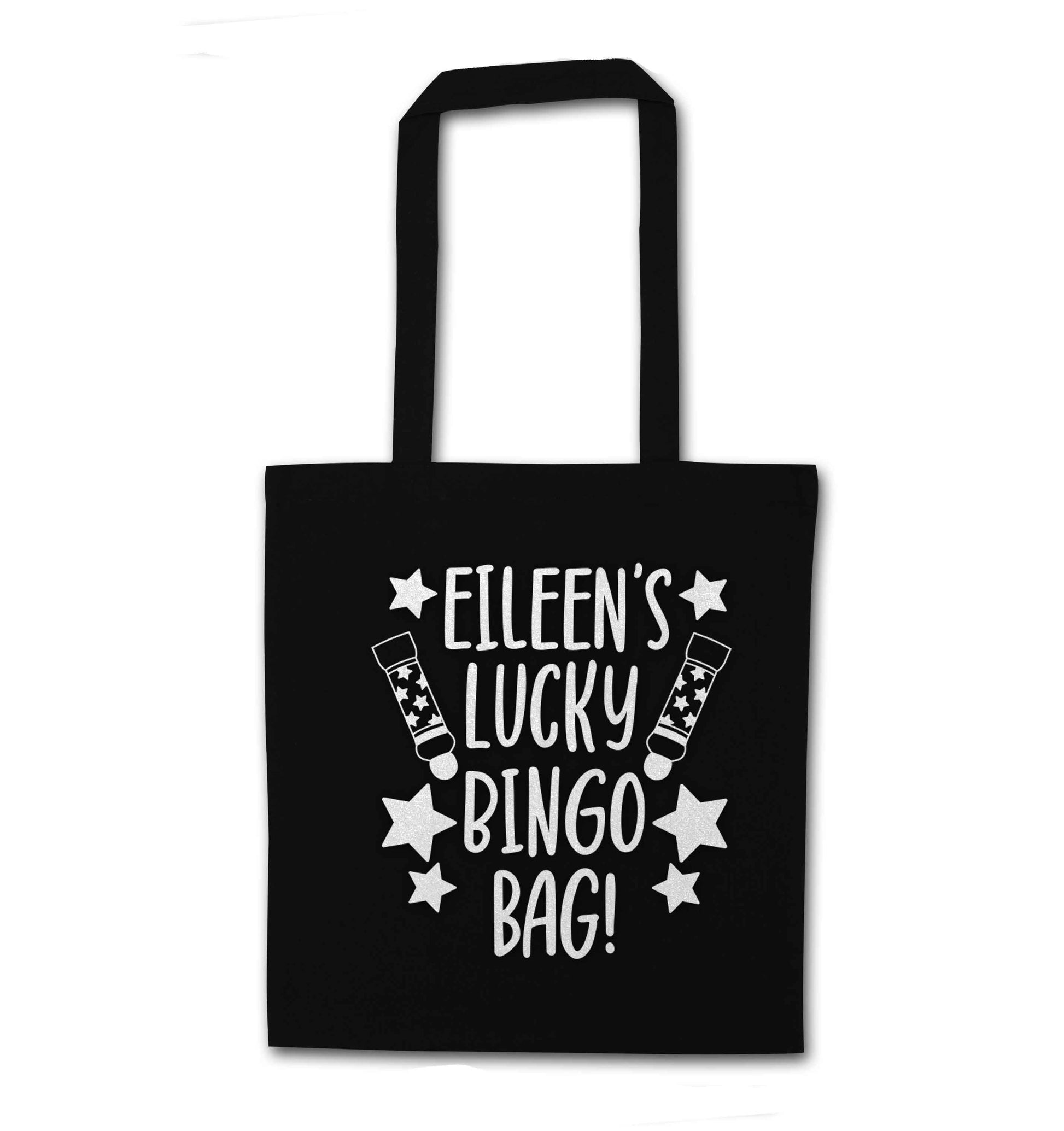 Personalised lucky bingo bag black tote bag