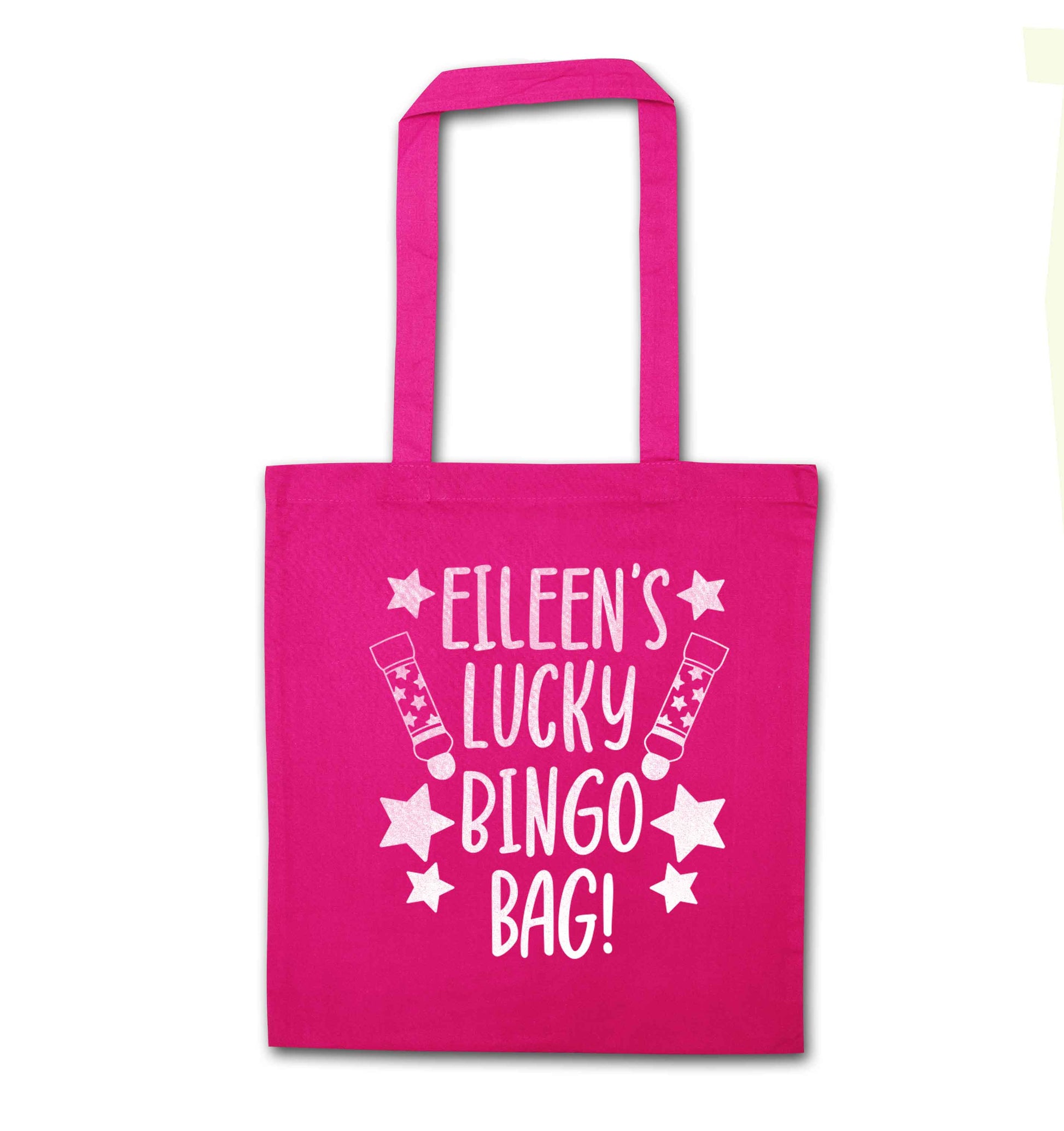 Personalised lucky bingo bag pink tote bag