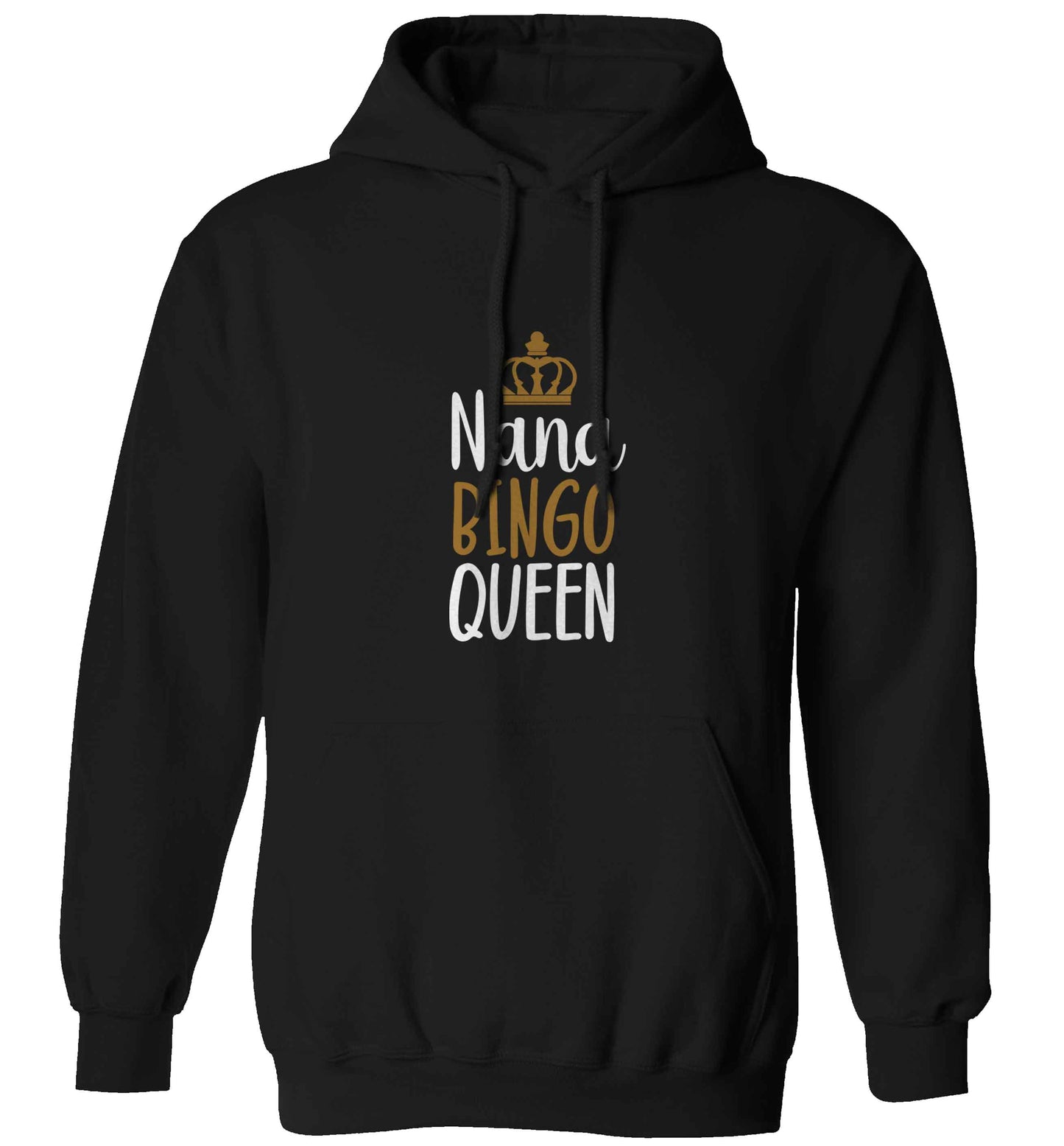 Personalised bingo queen adults unisex black hoodie 2XL