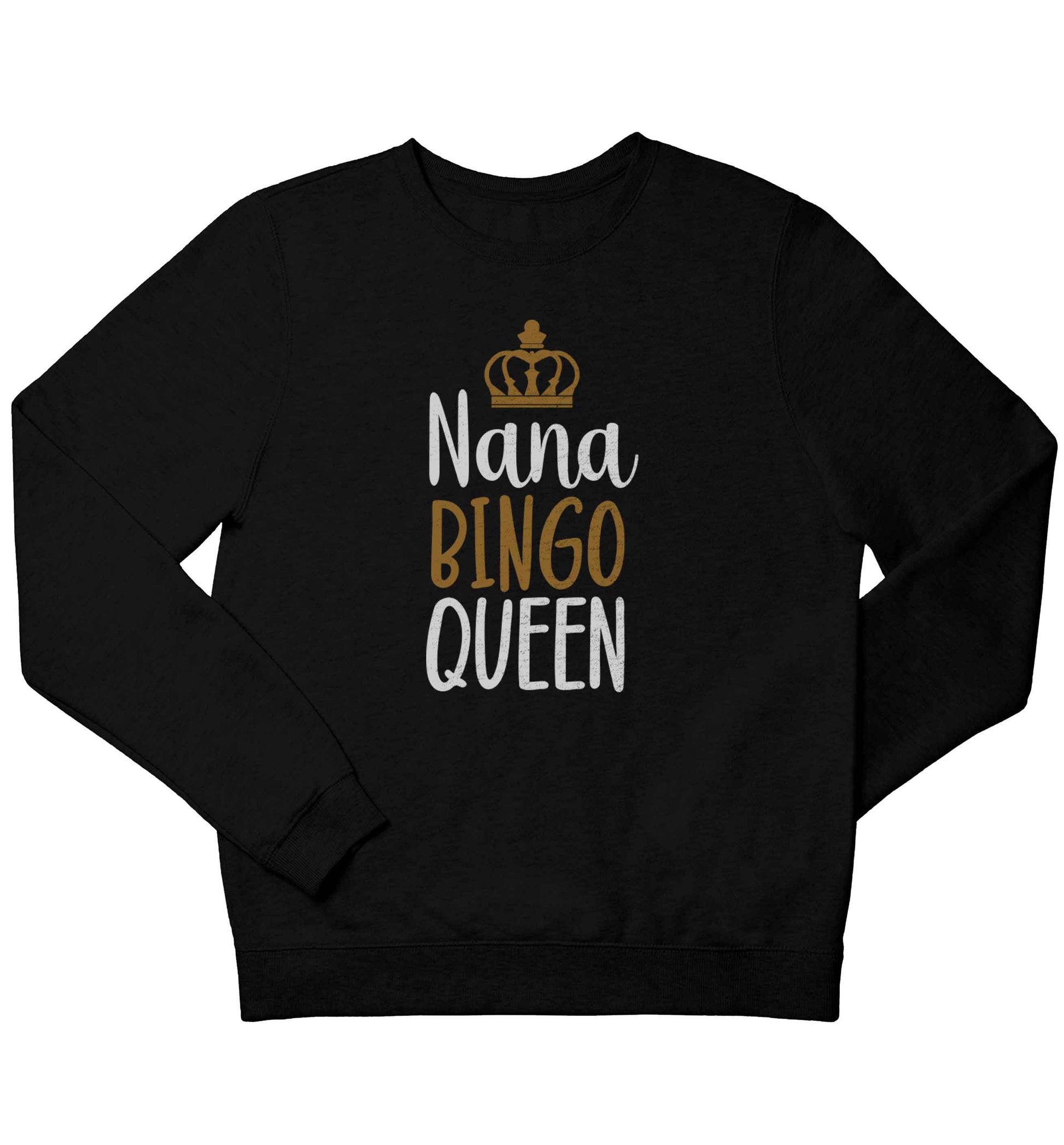 Personalised bingo queen children's black sweater 12-13 Years
