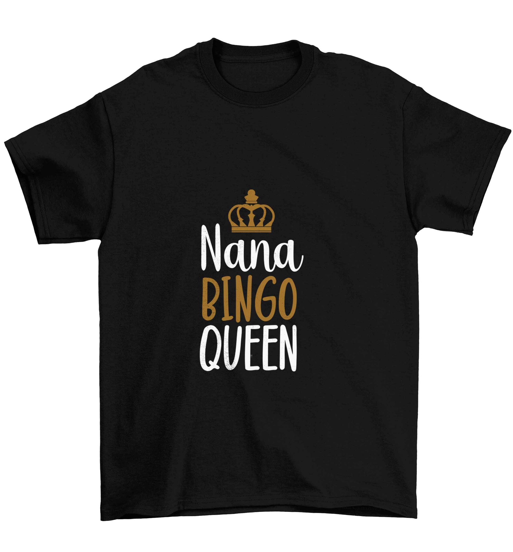 Personalised bingo queen Children's black Tshirt 12-13 Years