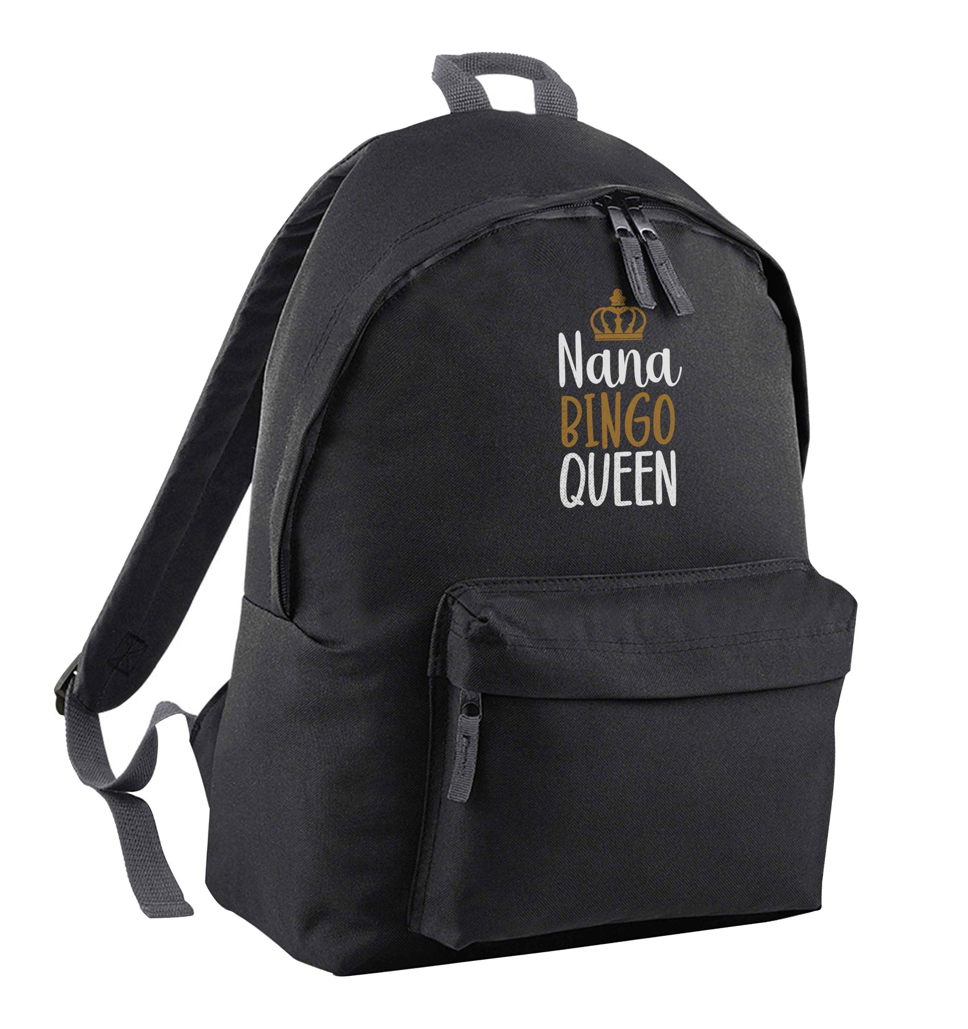 Personalised bingo queen black adults backpack