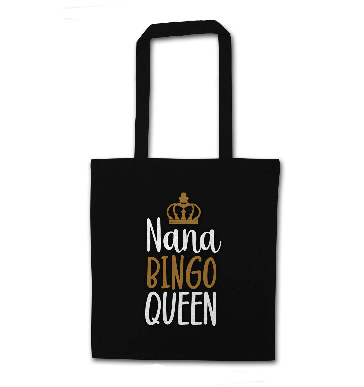 Personalised bingo queen black tote bag