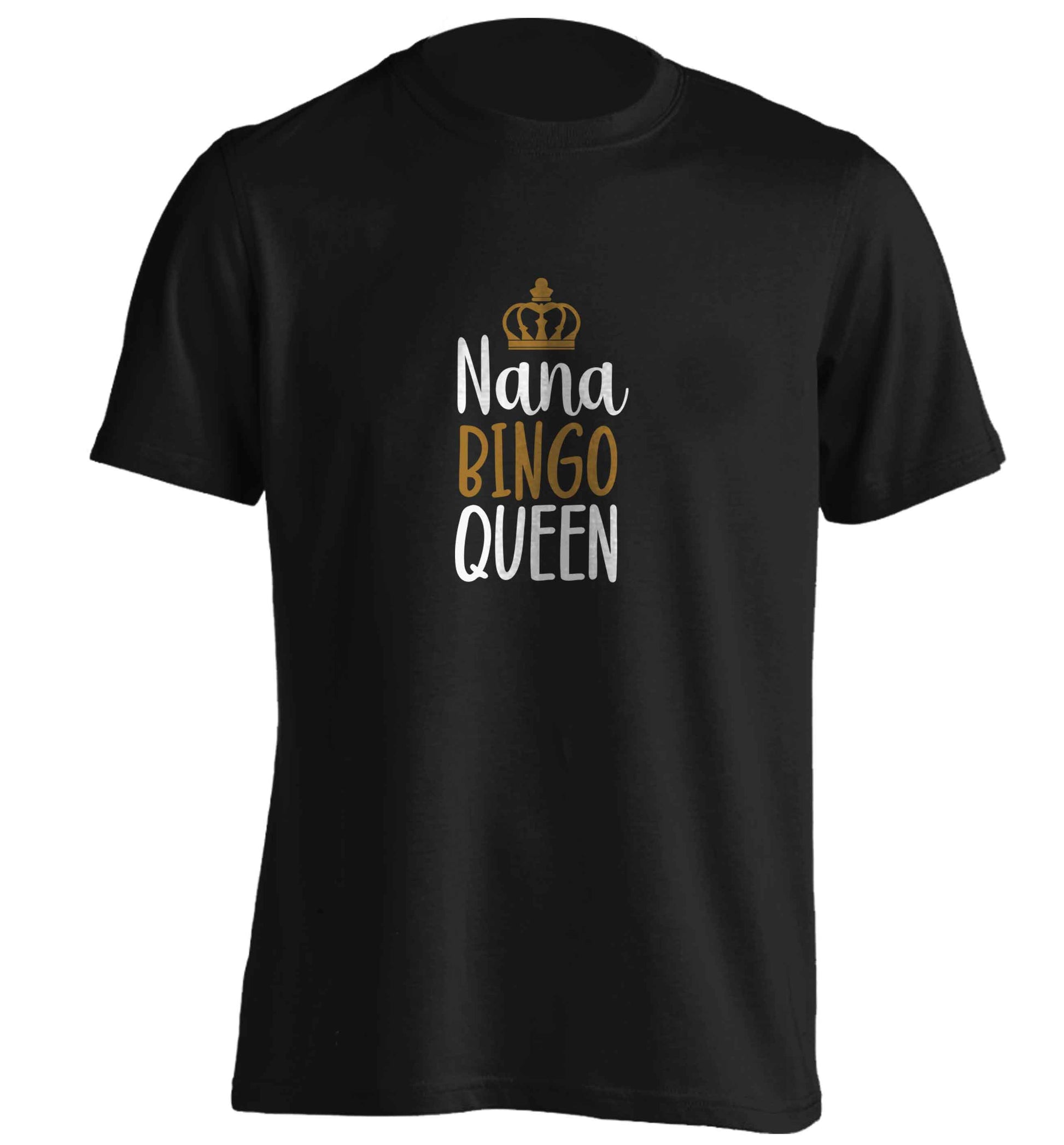 Personalised bingo queen adults unisex black Tshirt 2XL